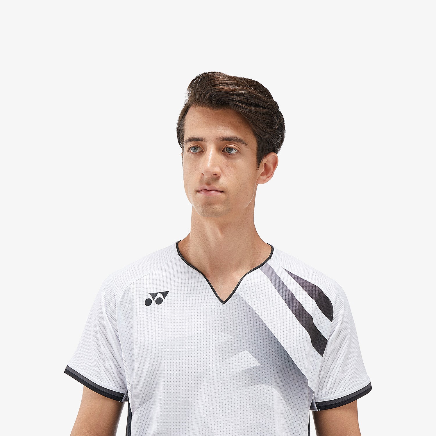 Yonex Men's Tournament Crew Neck Tennis Shirt 10566W - White | Moisture-Wicking Performance Top for Competitive Play & Casual Wear