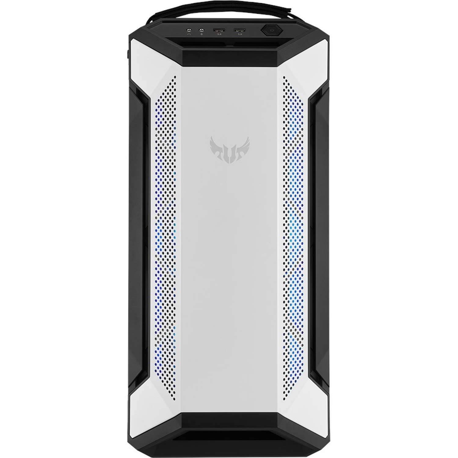 ASUS TUF Gaming GT501 White Mid-Tower PC Case - Supports EATX Motherboards, 2x USB 3.1 Ports, Tempered Glass Side Panel, 4 Pre-Installed Fans | Perfect for Gaming PC Builds, Streaming Setups & High-Performance Workstations