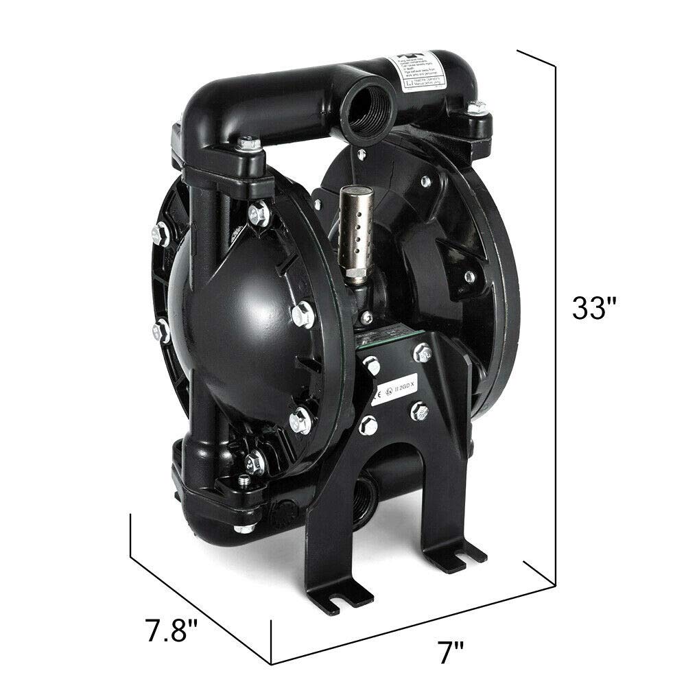 35GPM Air-Operated Double Diaphragm Pump - QBY4-25L Heavy Duty AODD Pump with 1