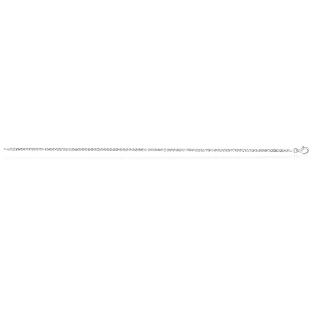 9ct White Gold 19cm Zirconia Tennis Bracelet for Women - Elegant Cubic Zirconia Tennis Chain Bracelet - Perfect for Weddings, Parties & Special Occasions