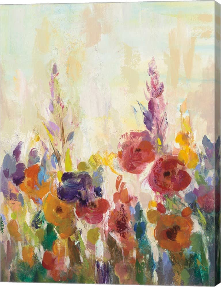 Silvia Vassileva 'A Glimpse of The Garden II' Canvas Wall Art - 24x32 Inch Gallery Wrapped Painting for Living Room, Bedroom & Office Decor