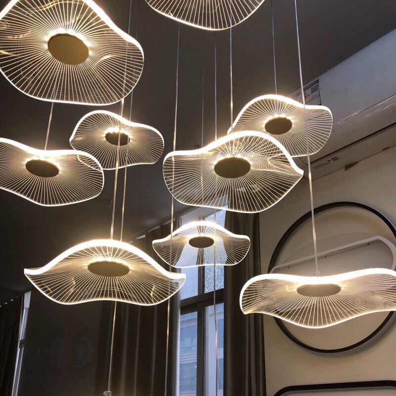 Lotus Leaf Chandelier - Elegant Customizable Pendant Light Fixture for Dining Room, Living Room & Bedroom Decor
