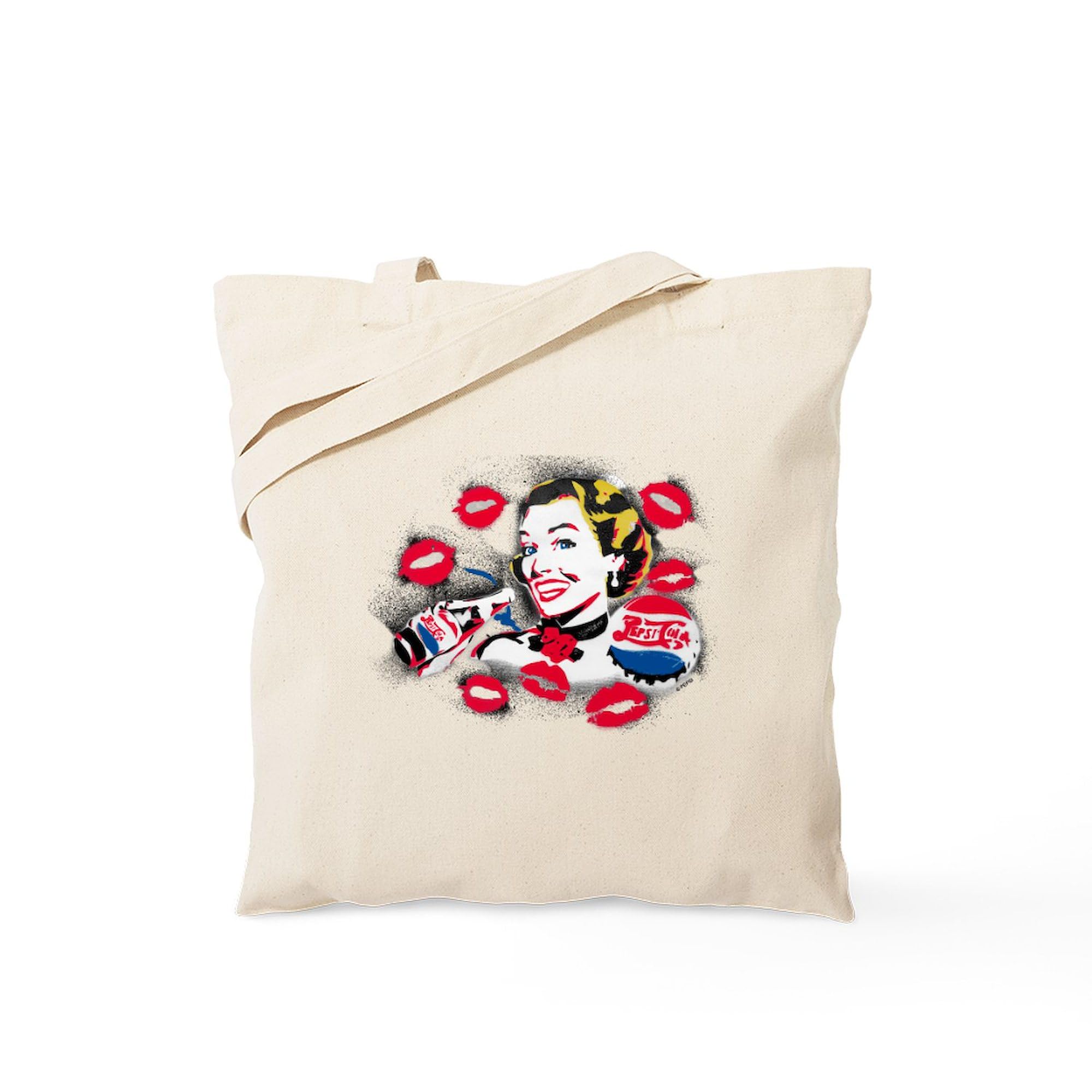 Pepsi Woman Tote Bag - Natural Canvas Reusable Shopping Bag for Women | Eco-Friendly Grocery Bag, Beach Tote & Work Commute