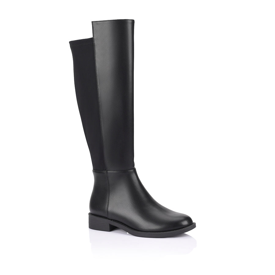 Gala Flat Knee High Boots for Women - Black | Comfortable & Stylish Winter Boots for Casual Wear, Office, and Outdoor Activities