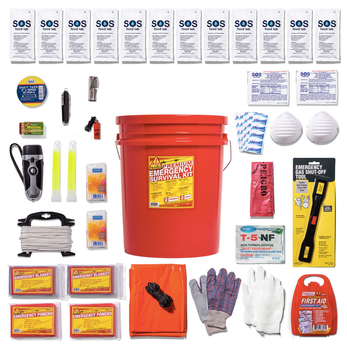 2-Person Emergency Survival Kit - Premium First Aid & Disaster Preparedness Supplies for Home, Camping, Hiking & Outdoor Adventures