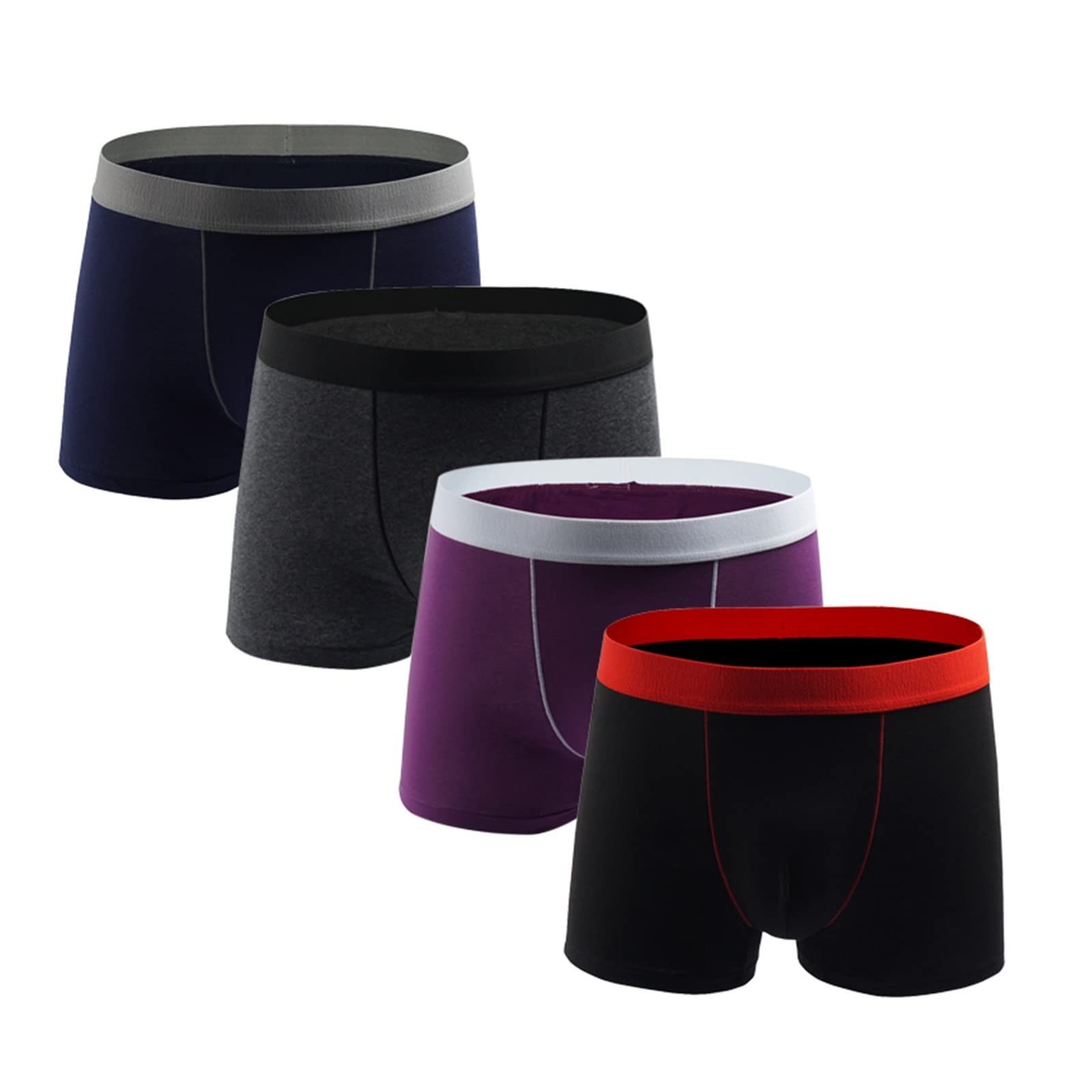 **Premium Cotton Men's Boxer Briefs 4-Pack - Soft Breathable Underwear for Men - Comfortable Everyday Wear for Work, Gym & Sleep**