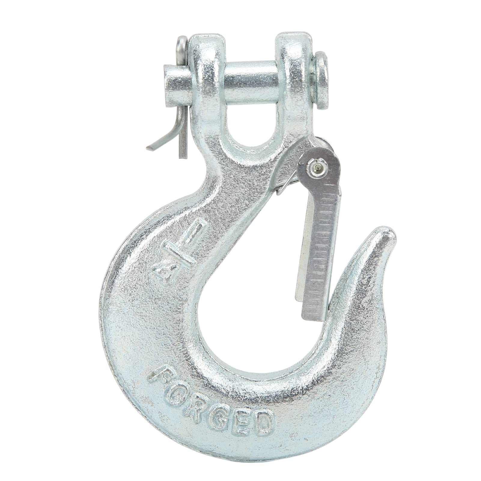 1/4in G70 Forged Steel Clevis Hook with Safety Latch - Heavy Duty Towing for Trailers & Trucks