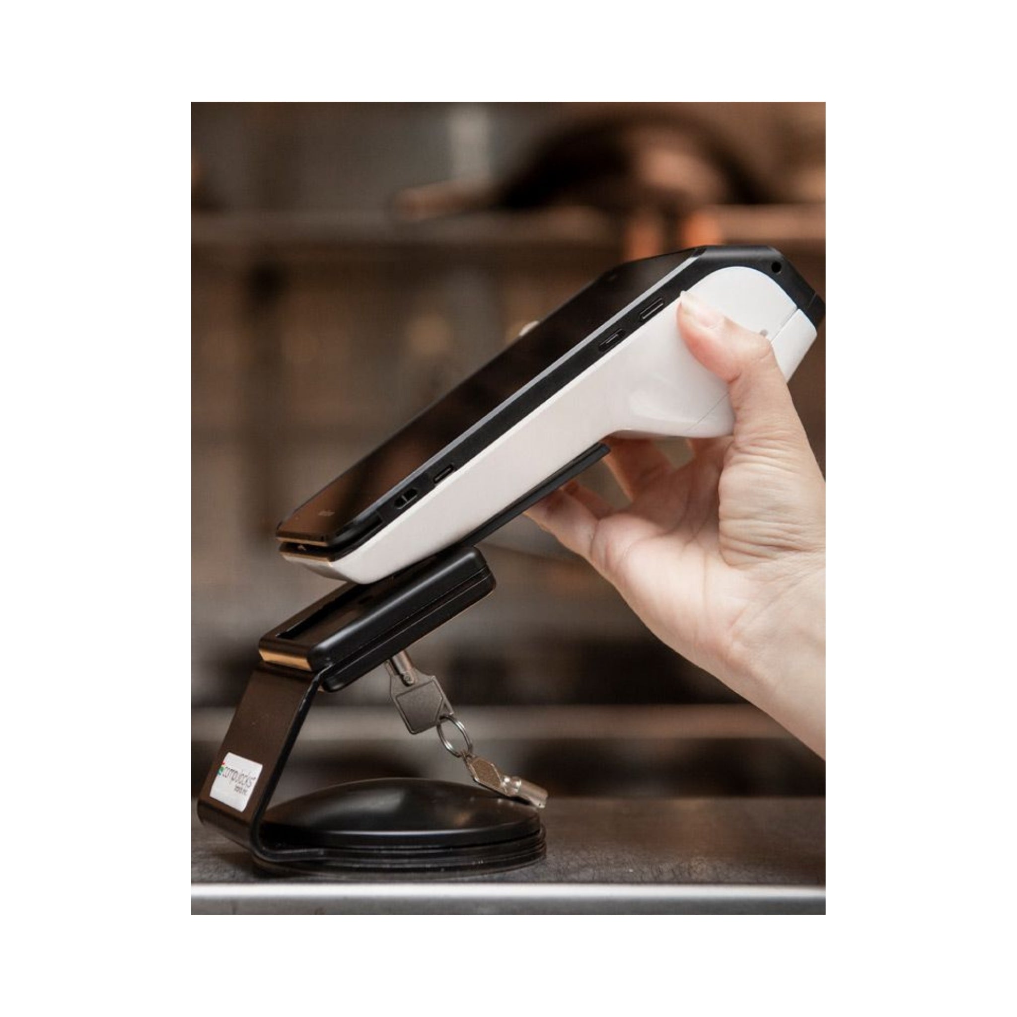 Compulocks Slidedock Universal Secure EMV Stand for Credit Card Readers - Durable & Anti-Theft Payment Terminal Holder for Retail, Restaurants & POS Systems