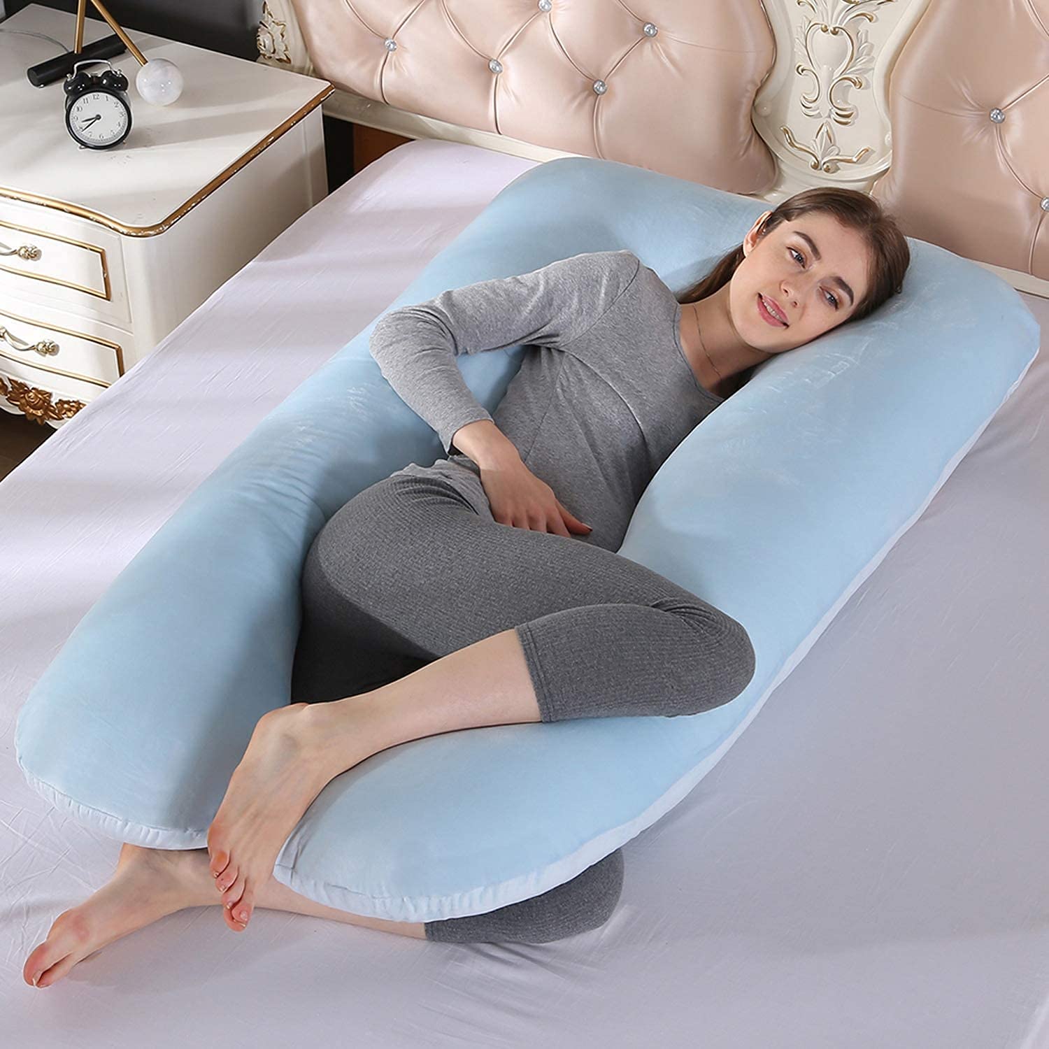 Comfort U Maternity Pillow - Full Body Pregnancy Support Pillow for Back Pain Relief, Nursing & Fibromyalgia Aid (Large Size) - Perfect for Sleeping, Breastfeeding & Pain Management During Pregnancy