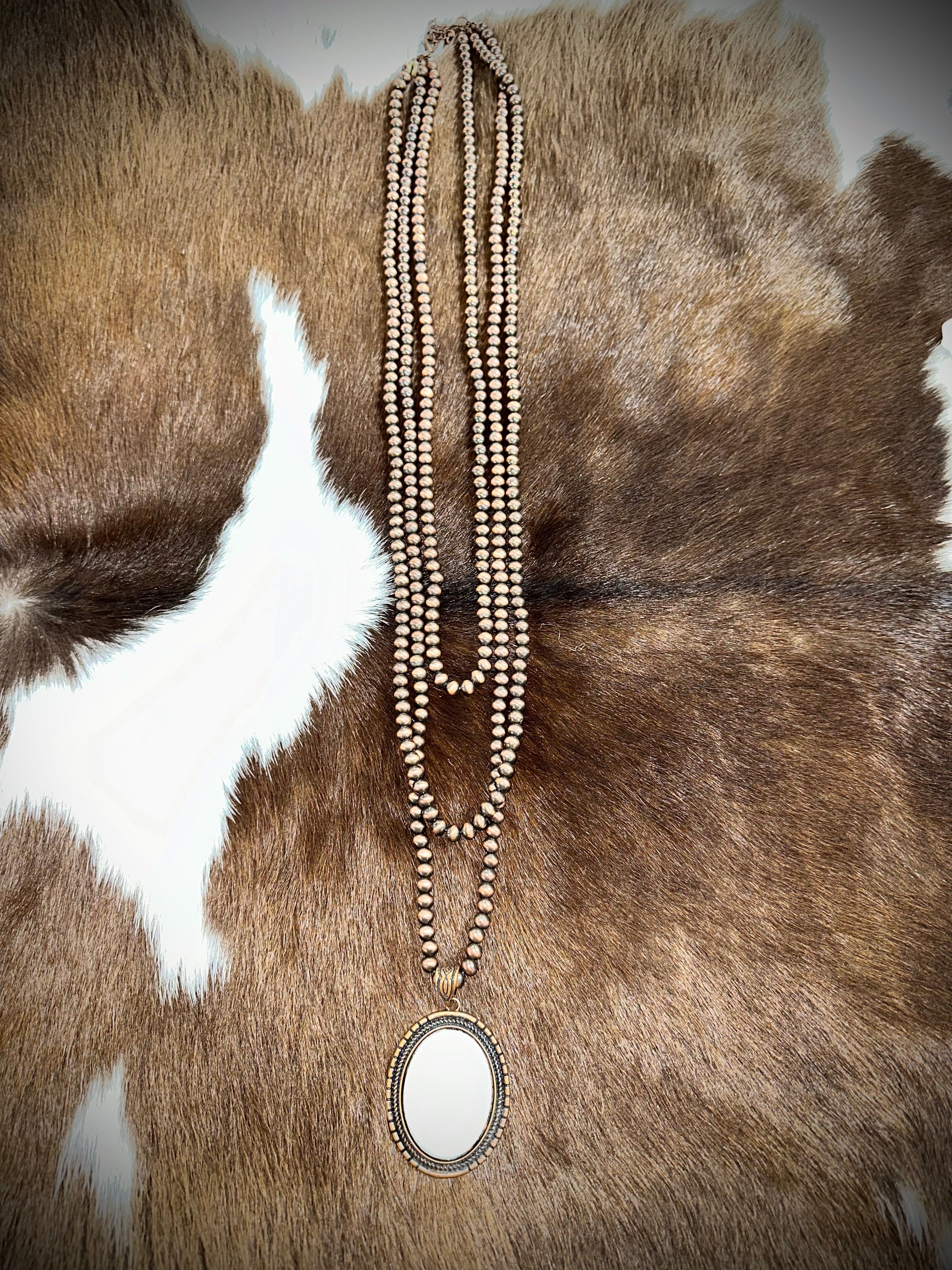 Layered Beaded Western Necklace with Stone - Boho Chic Jewelry for Women, Cowgirl Fashion Accessory - Perfect for Music Festivals, Rodeos & Western Style Outfits