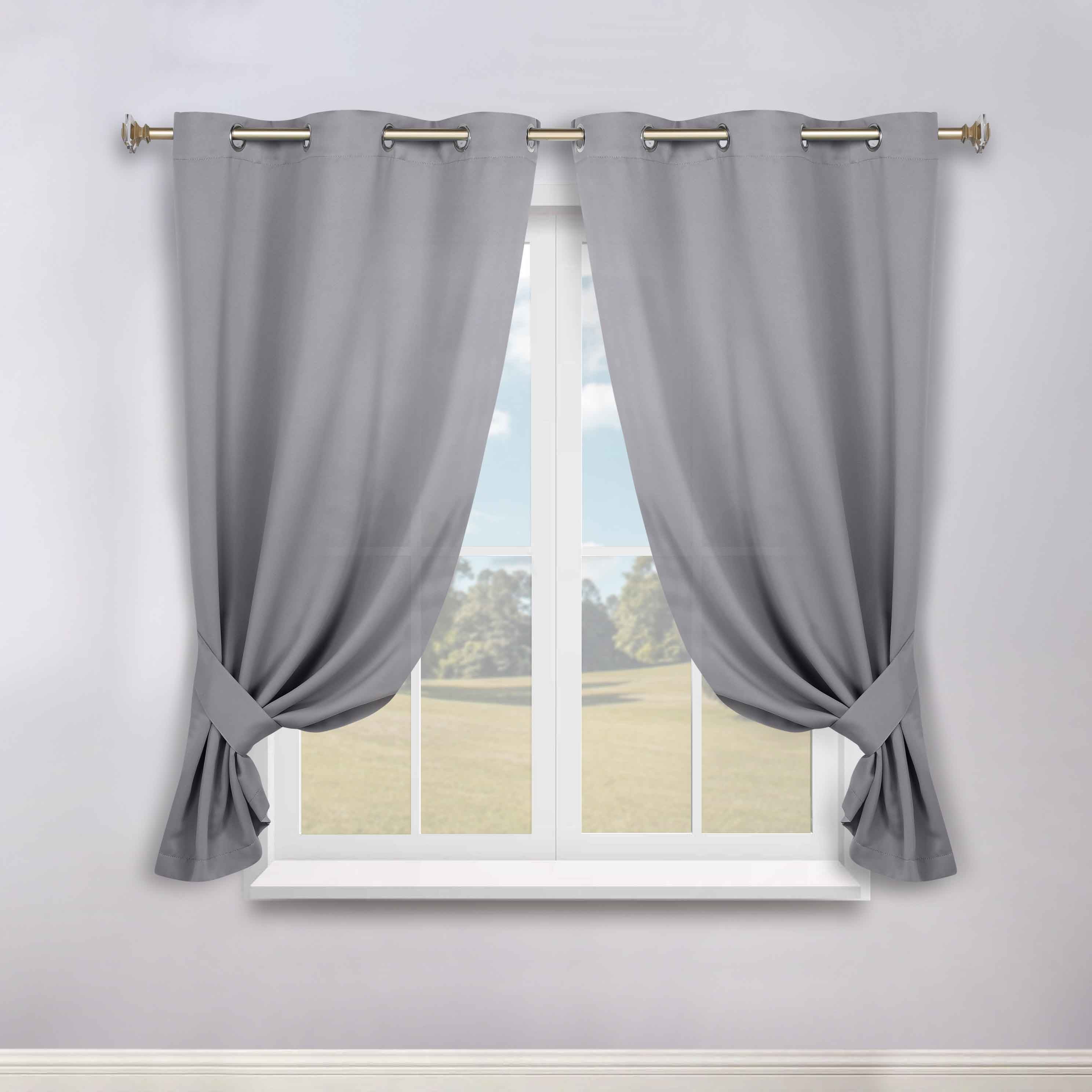 Machine Washable Blackout Curtains Set of 2 - Solid Color Room Darkening Window Drapes for Bedroom & Living Room - Noise Reducing & Thermal Insulated for Better Sleep