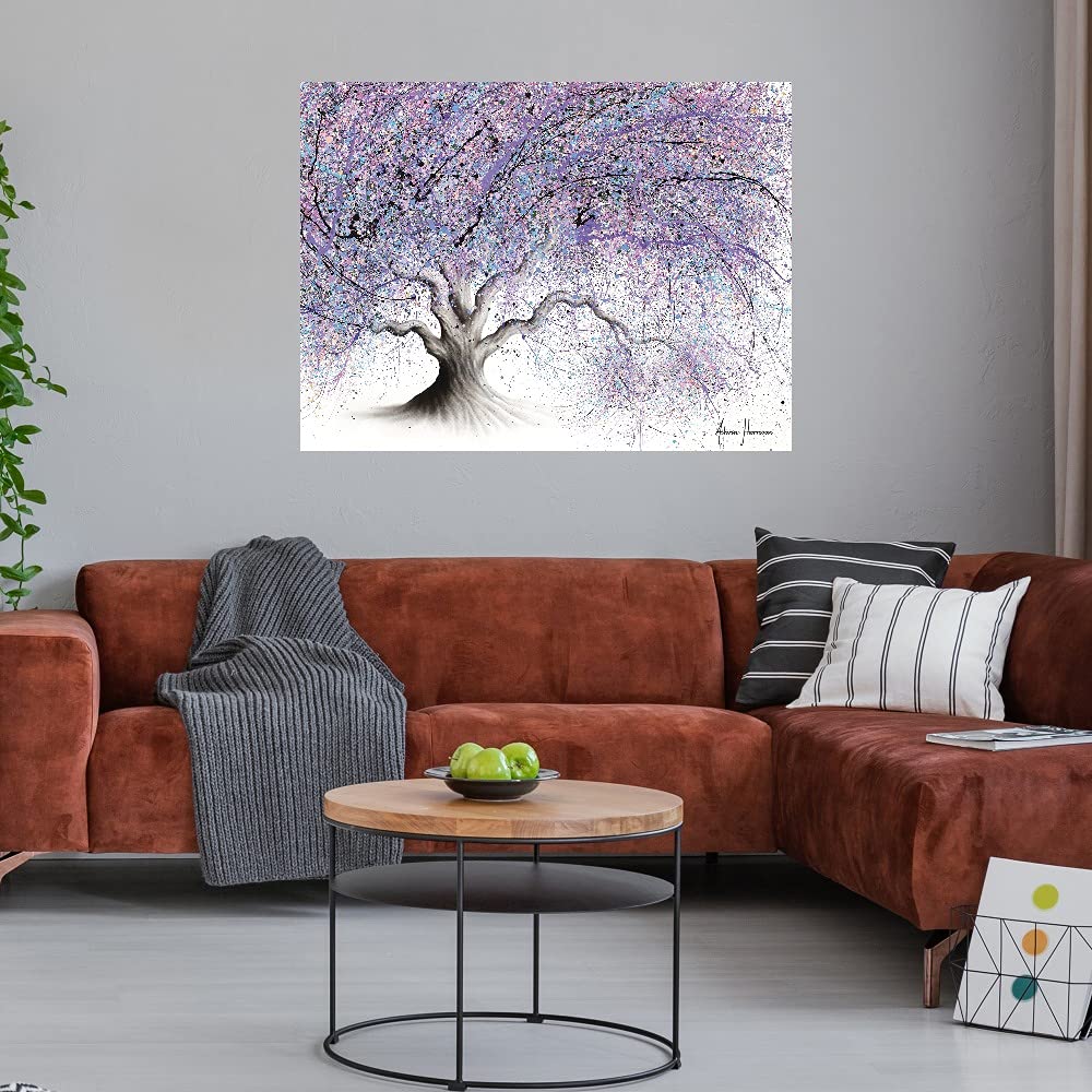 Ashvin Harrison Bubblegum Tree Canvas Art Print - Modern Wall Decor for Living Room, Bedroom, Office & More - 43x32 Inch Ready-to-Hang Painting - Perfect for Home, Bar & Dining Room Decor
