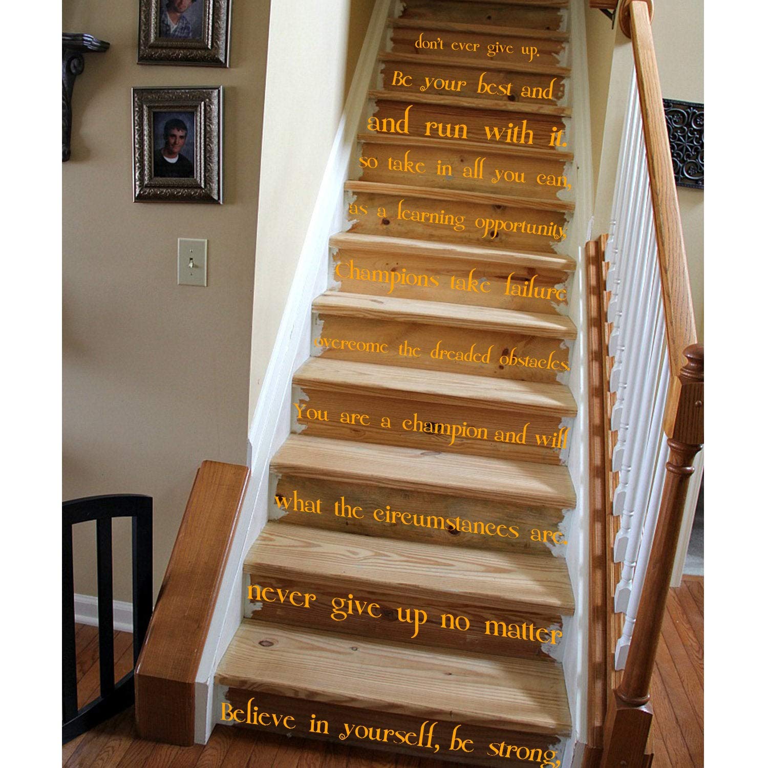 Believe in Yourself Vinyl Sticker - Motivational Wall Art for Home & Office - Inspirational Quote Decal - Perfect for Stairs, Bedrooms & Living Rooms - Self Love & Family Encouragement Decor