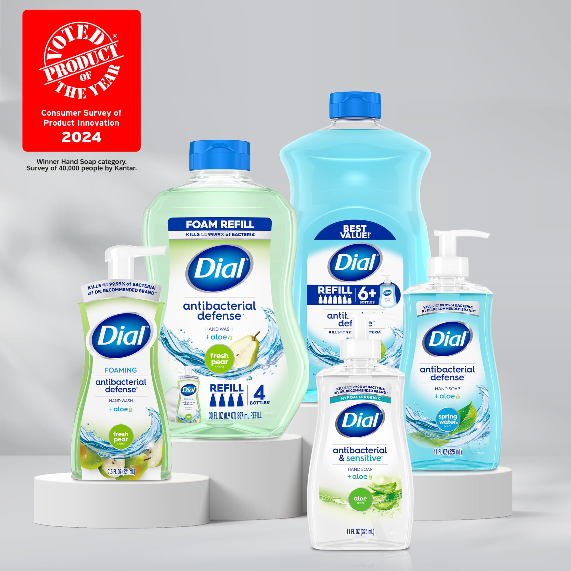 Dial Antibacterial Foaming Hand Wash - Fresh Pear Scent, 7.5 fl oz | Kills 99.9% Germs | Moisturizing & Gentle for Daily Hand Washing at Home, Office & School