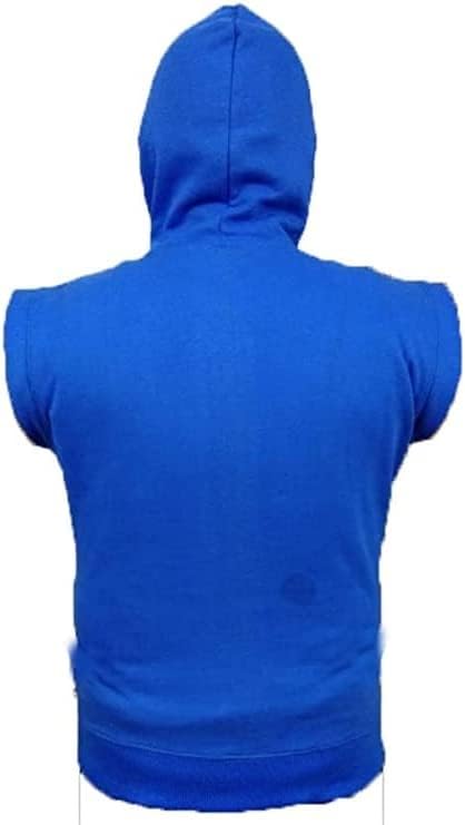 Scarlet Spider Men's Sleeveless Hoodie - Blue Pullover Sweatshirt for Gym & Streetwear | Breathable Lightweight Fashion Hoodie for Workouts & Casual Wear