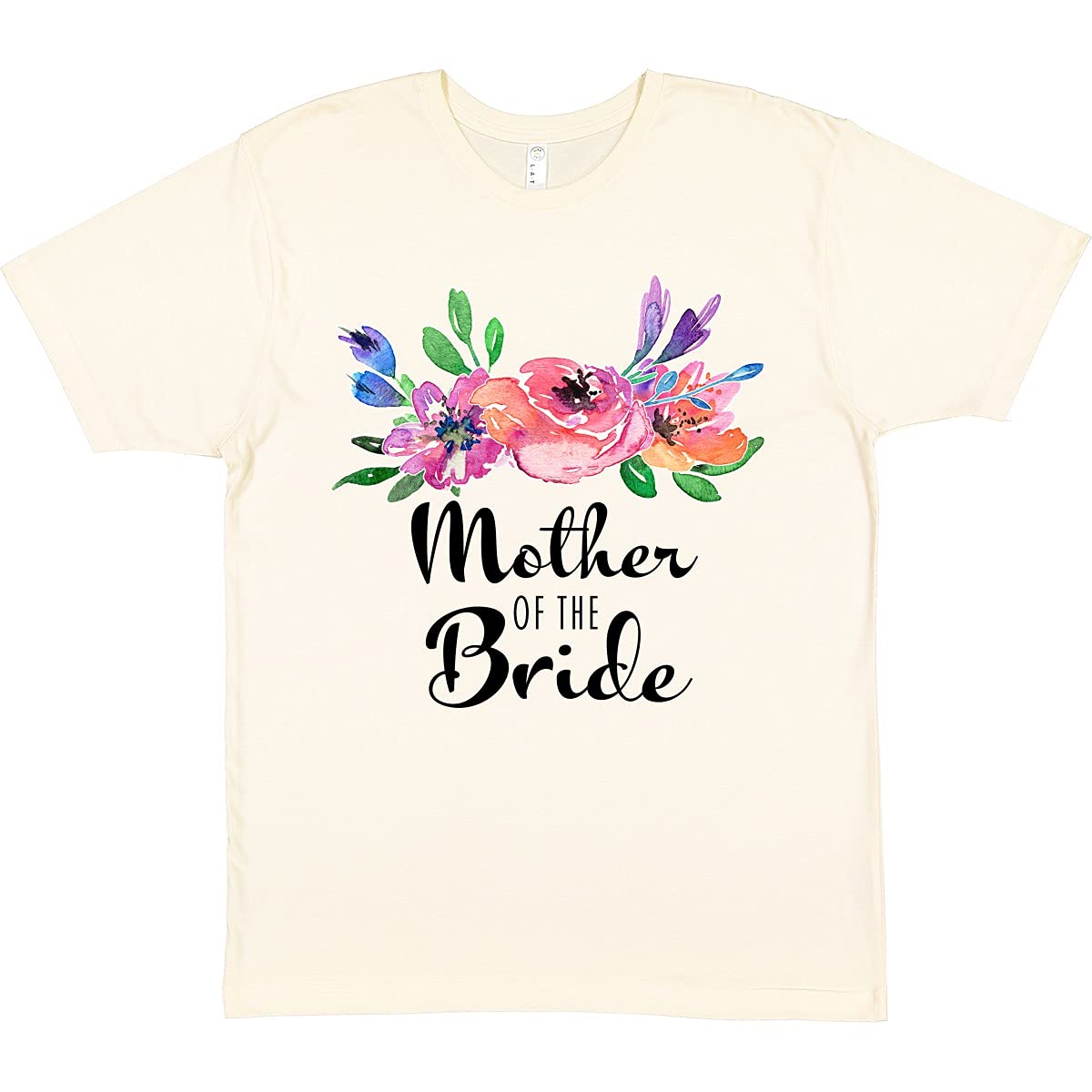 Inktastic Mother of The Bride with Bouquet T-Shirt - Comfortable Wedding Guest Outfit for Rehearsal Dinner & Bridal Shower