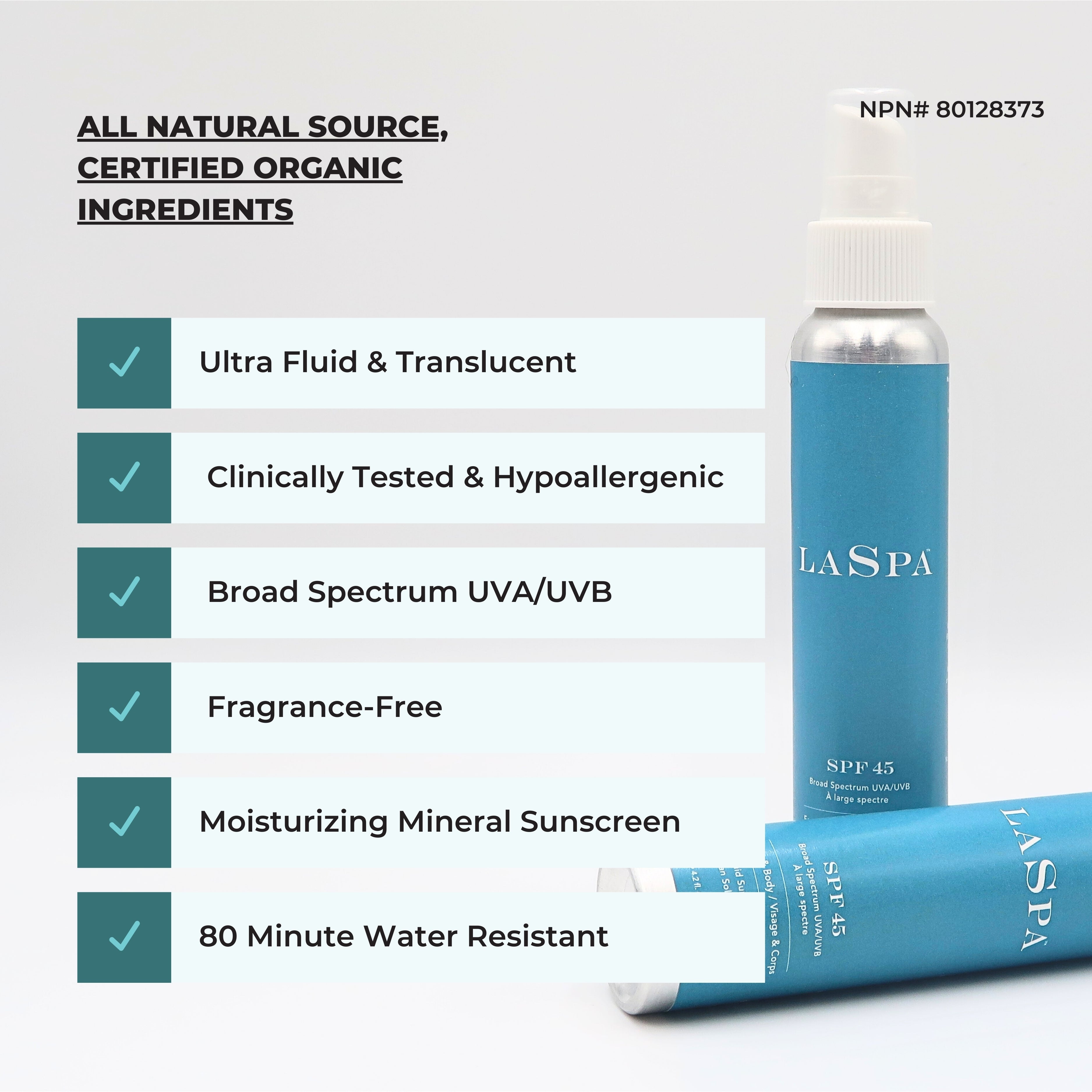 SPF 45 Mineral Sunscreen Lotion for Face & Body - Natural Zinc Oxide Protection - Broad Spectrum UVA/UVB Defense - Water Resistant - Perfect for Beach, Swimming & Outdoor Activities