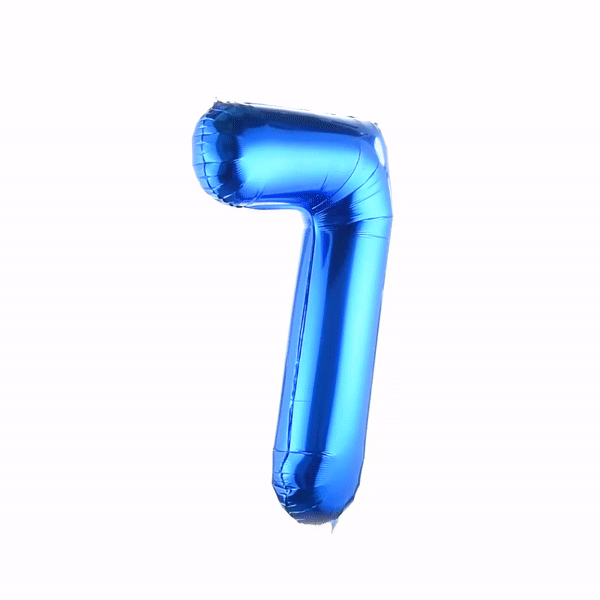 Balloonify Blue Mylar Number 7 Balloon - 40 Inch Large Foil Balloon for Birthday Party Decorations, Baby Showers & Anniversary Celebrations (1 Count)