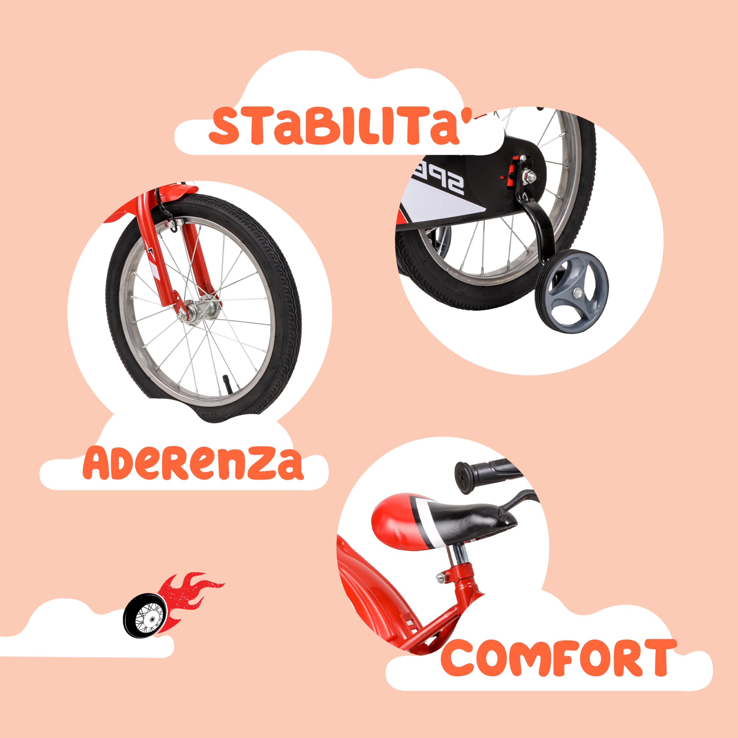 Baroni Kids Bicycle with Training Wheels - 12