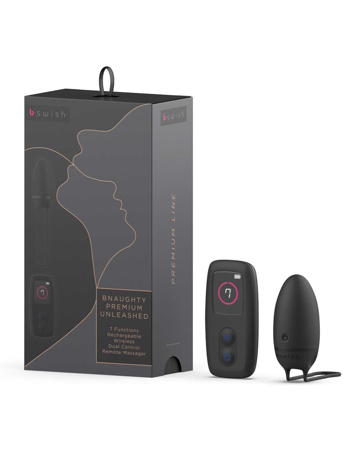 Bnaughty Premium Wireless Remote Control Bullet Vibrator - Noir Black for Couples Play & Solo Pleasure - Discreet & Powerful Personal Massager