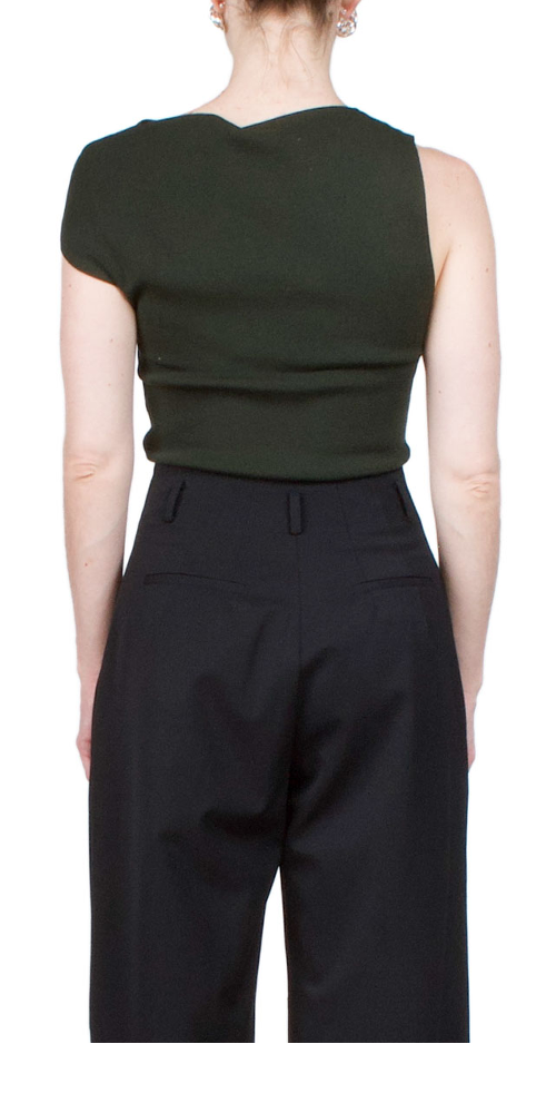 Asymmetrical Knit Sweater Top for Women - Soft Basil Green Casual Pullover for Fall & Winter | Perfect for Layering, Office Wear, and Weekend Outfits