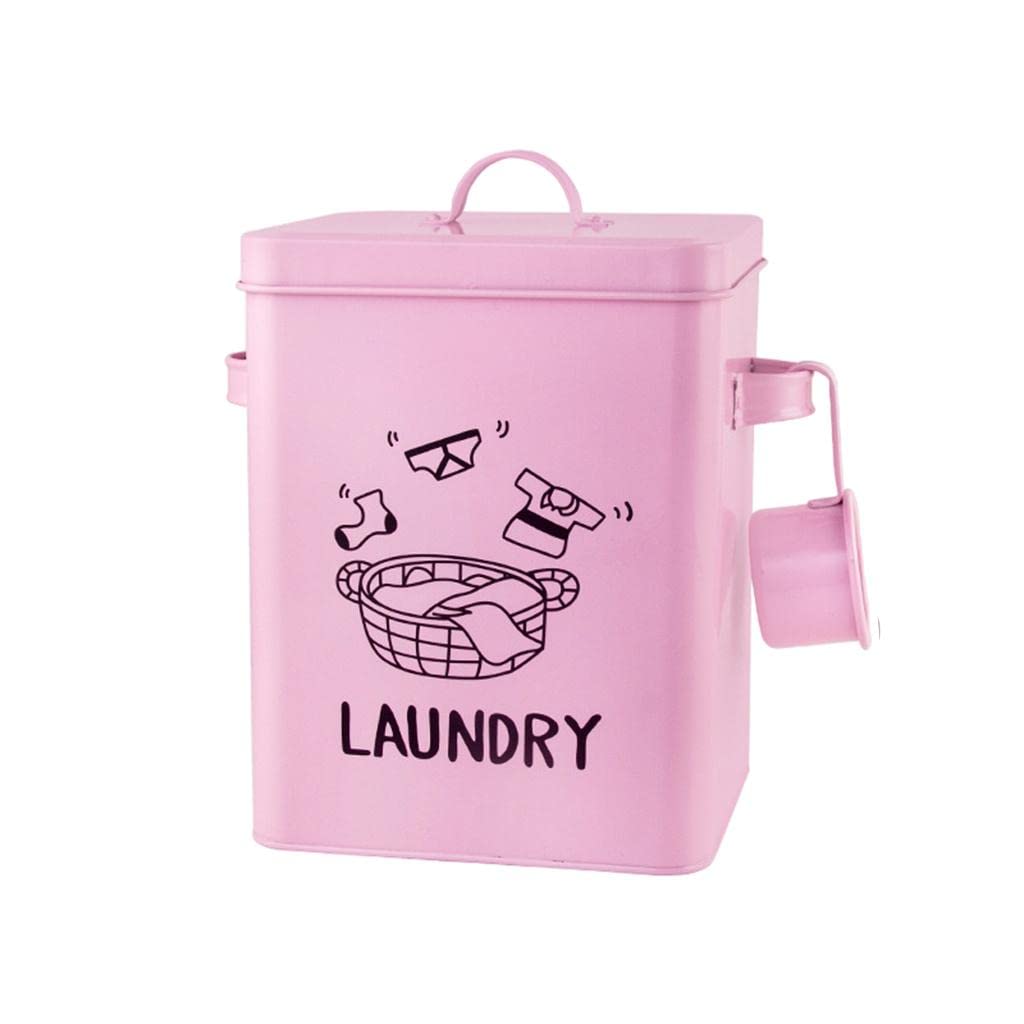Bddalpke Multipurpose Storage Container - Airtight Household Tin Iron Cereal Dispenser with Spoon & Lid for Laundry Detergent, Rice, Flour & Dry Food Storage | Perfect for Kitchen Pantry, Laundry Room & Camping Organization