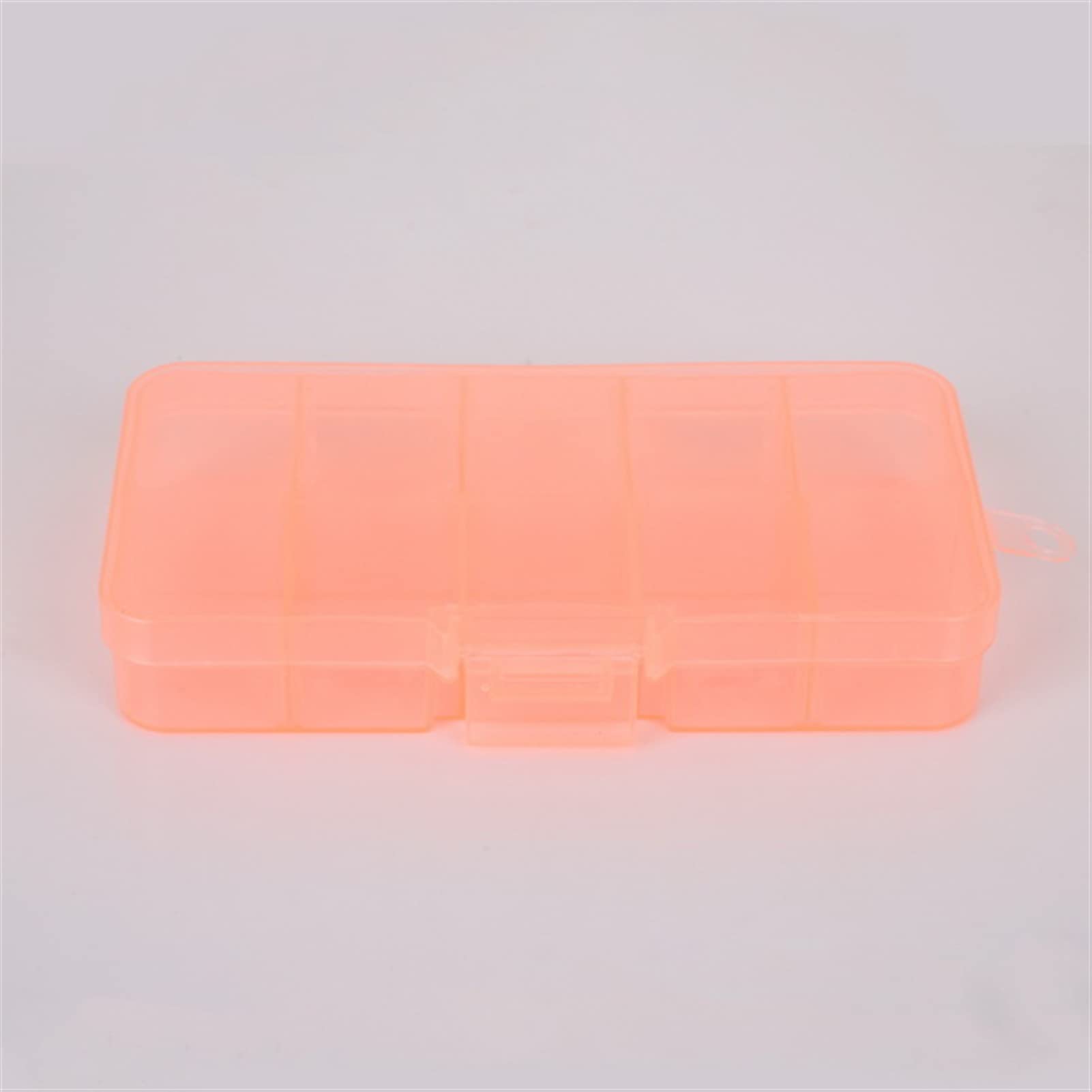 Zhengbo 10-Slot Adjustable Plastic Jewelry Storage Box - Organizer for Beads, Earrings, Rings & Small Accessories - Durable Rectangle Case (Orange) - Perfect for Travel, Home & Craft Room Organization