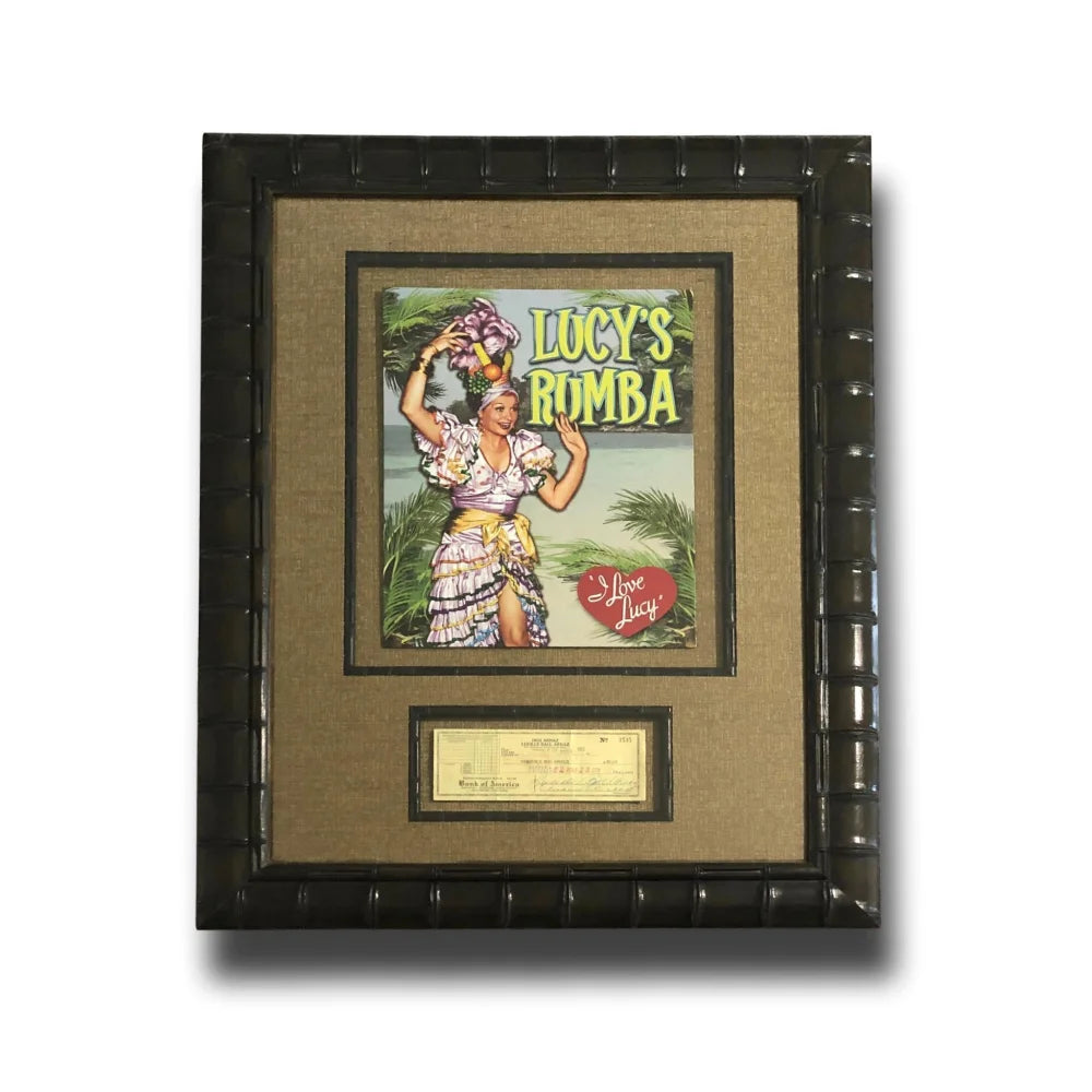 Authentic Lucille Ball Signed Personal Check with JSA COA - Framed I Love Lucy & Desi Arnaz Memorabilia - Perfect for Collectors, Fans, and Home Theater Decor