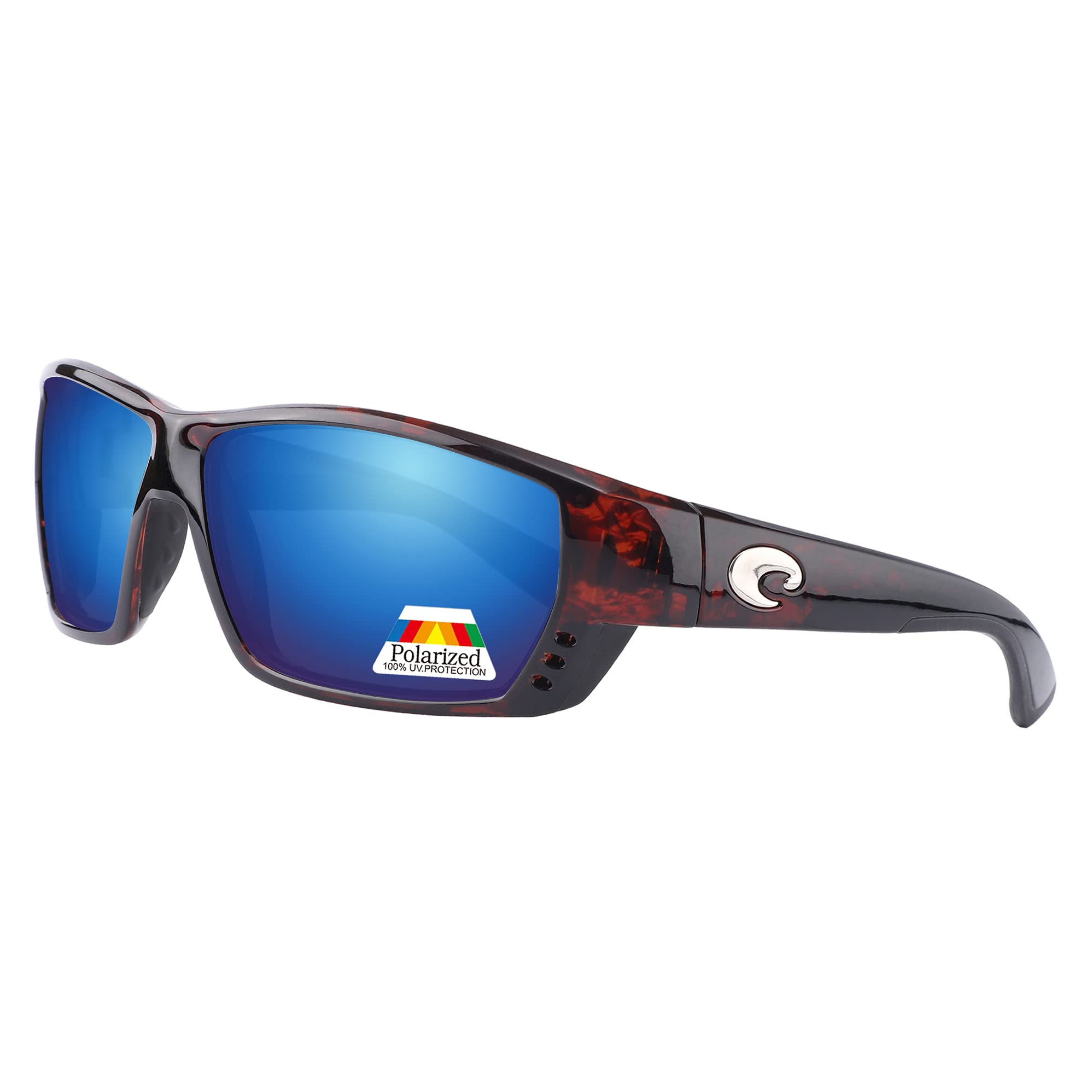 Bwake Polarized Replacement Lenses for Costa Del Mar Tuna Alley Sunglasses - Ice Blue Mirror Lens - UV Protection for Fishing, Boating & Outdoor Activities