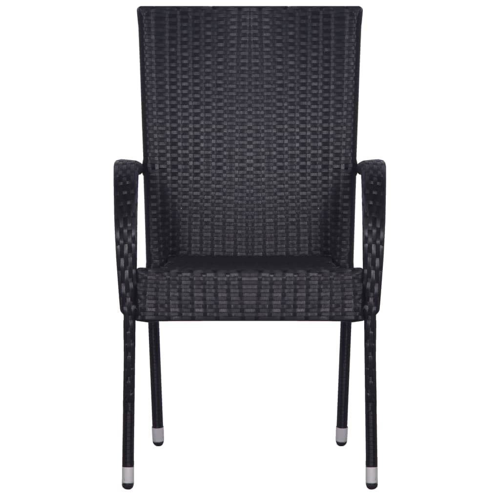 vidaXL 5-Piece Patio Dining Set - Outdoor Garden, Lawn, Yard, Terrace, Balcony Furniture with Table and Chairs in Black | Perfect for Backyard BBQs, Poolside Gatherings & Al Fresco Dining