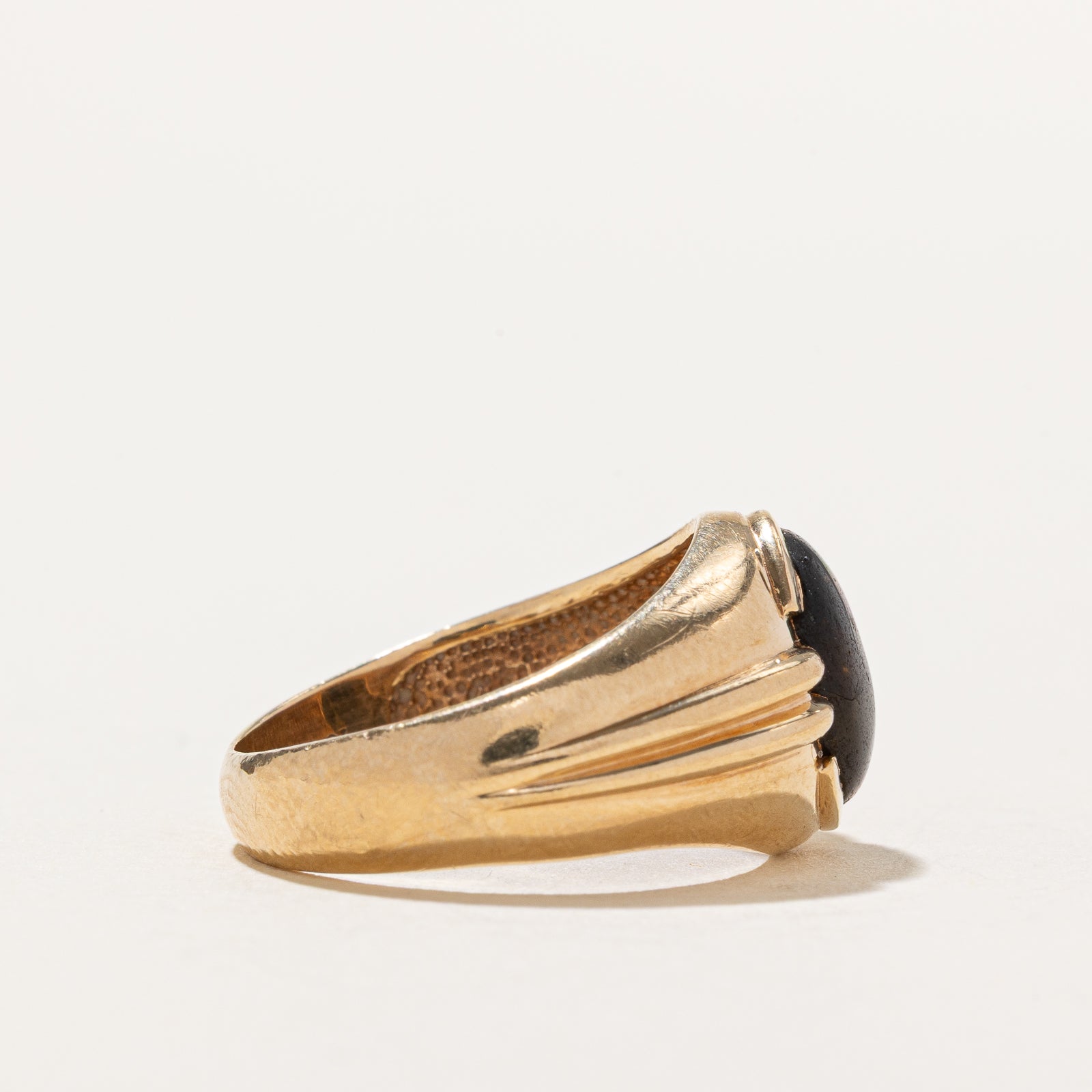 Tigers Eye Grooved Ring for Women - 1.60ct Natural Stone Jewelry - Size 6.75 - Elegant Boho Chic Accessory for Everyday Wear & Special Occasions