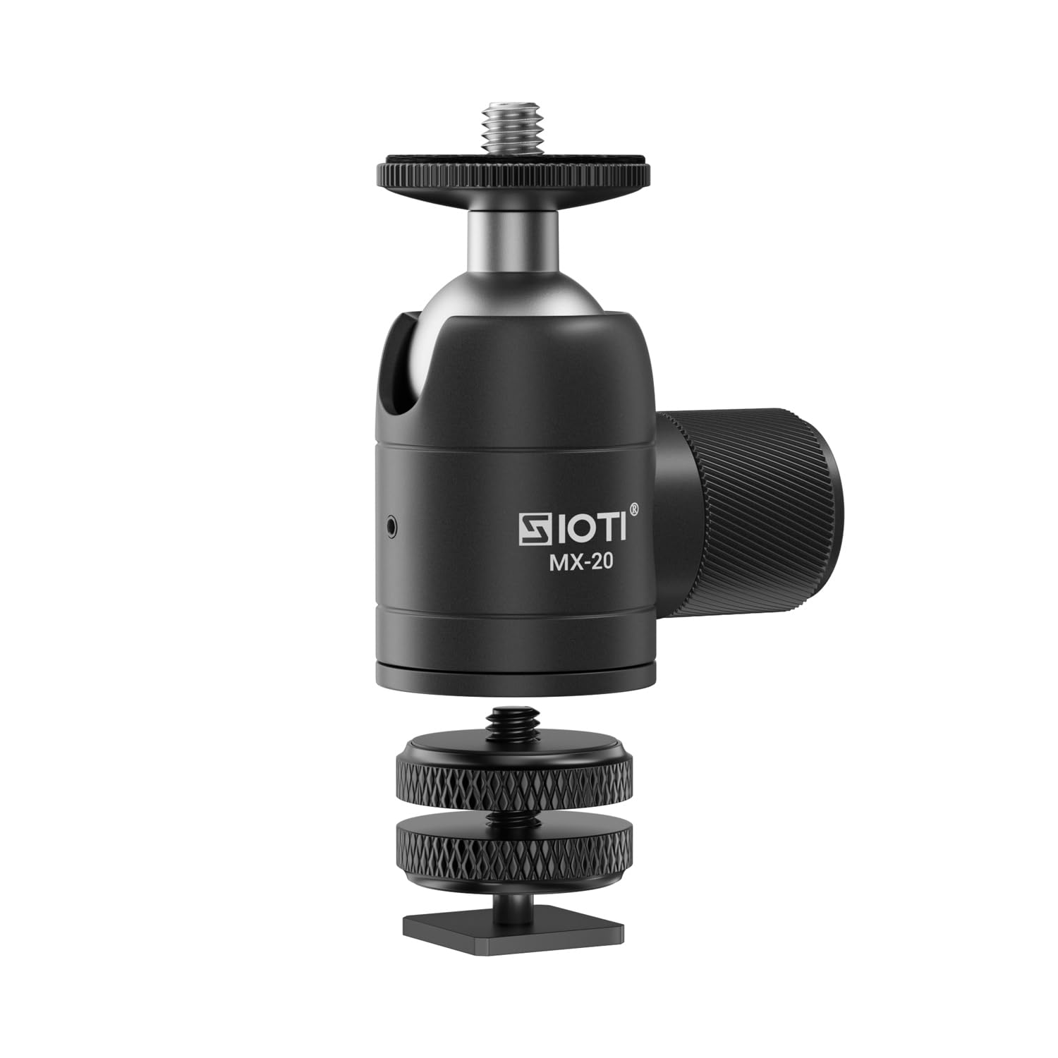 SIOTI Mini Ball Head Tripod with Hot Shoe Mount - 360° Panoramic for DSLR, Phone & Action Camera - Perfect for Travel & Vlogging