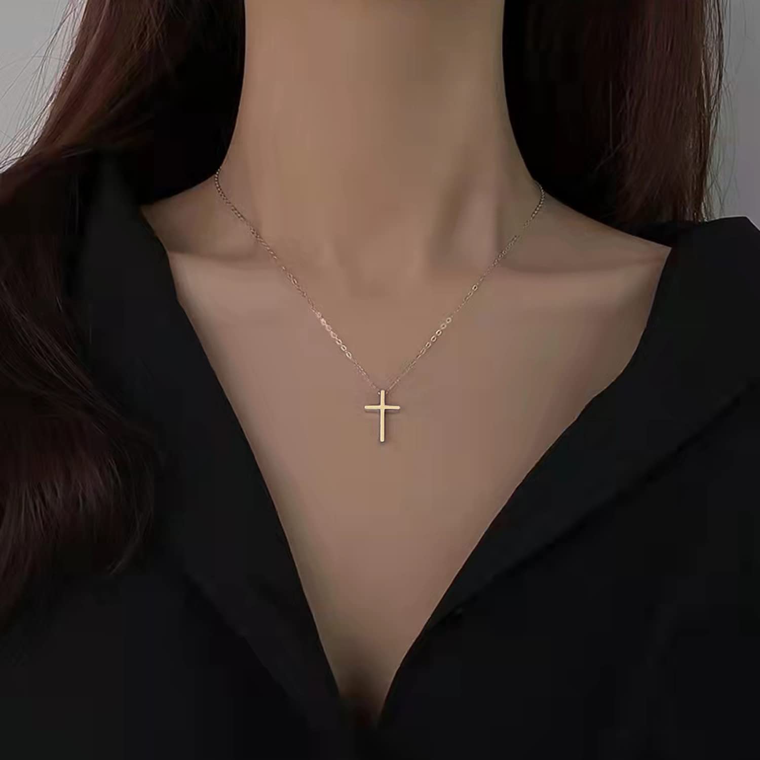 Elegant Small Cross Pendant Necklace for Women - Minimalist Religious Jewelry, Perfect Mothers Day & Birthday Gifts - Ideal for Church, Weddings & Everyday Wear