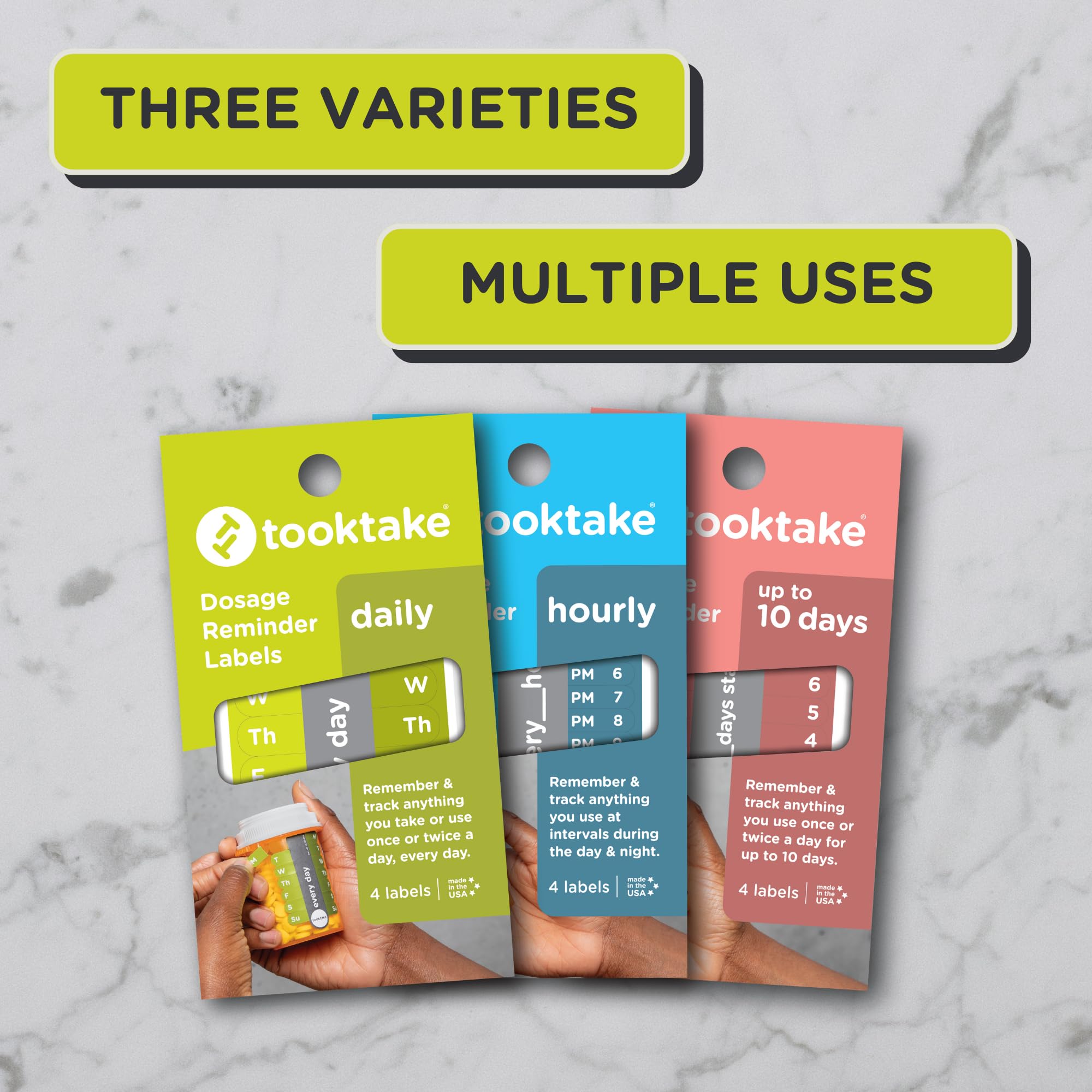 3-Pack Daily Pill Organizer & Vitamin Tracker Stickers - AM/PM, Day & Night, 7-Day Weekly Medicine Box for Pills, Vitamins & Medications | Perfect for Travel, Home Use & Elderly Care