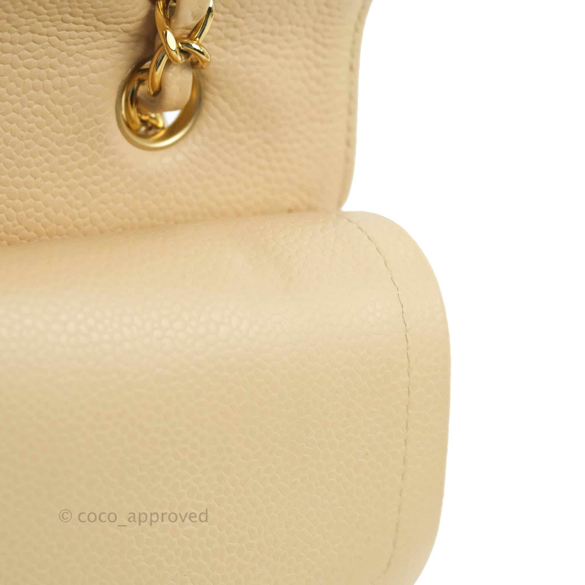 Chanel Classic Medium Double Flap Bag in Beige Caviar Leather with Gold Hardware - Luxury Designer Handbag for Women, Perfect for Work, Evening Events & Special Occasions