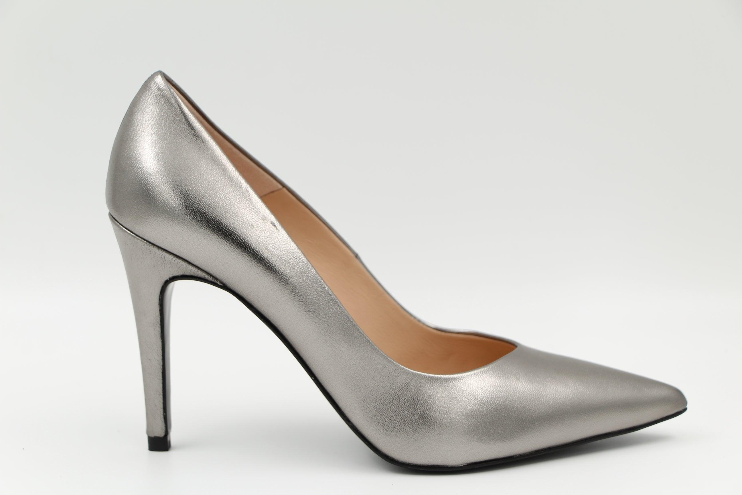 PETER KAISER Women's Pewter Pointed Toe Stiletto Heels - Elegant High Heel Dress Shoes for Party, Wedding & Evening Events