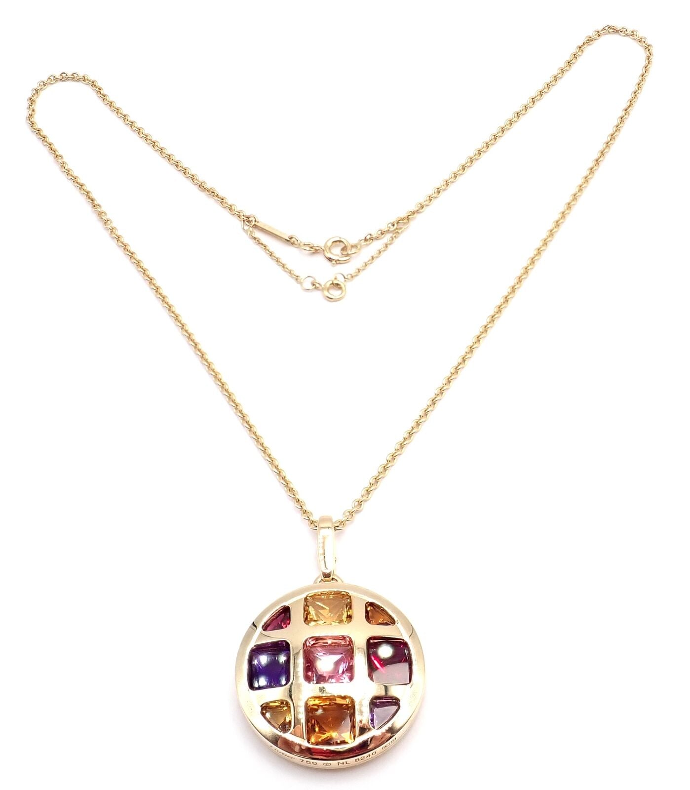 Authentic Cartier Pasha 18k Yellow Gold Necklace with Amethyst, Citrine, Garnet & Tourmaline - Certified Luxury Jewelry for Women, Perfect for Gifts, Anniversaries & Special Occasions