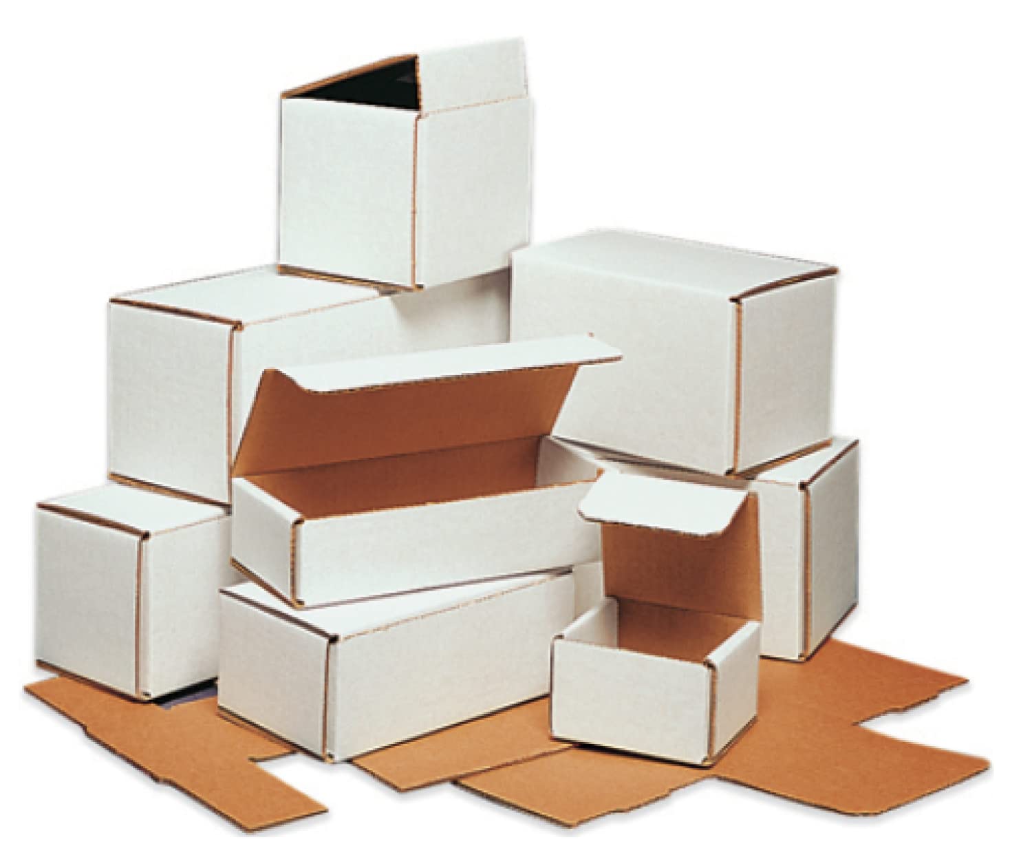 Secure Seal 8x6x4 Inch White Corrugated Cardboard Shipping Boxes - Bulk 200 Pack of Foldable Mailers for Mailing, Moving & Storage | Lightweight Durable Packaging for Ecommerce, Home Organization & Small Business Shipping
