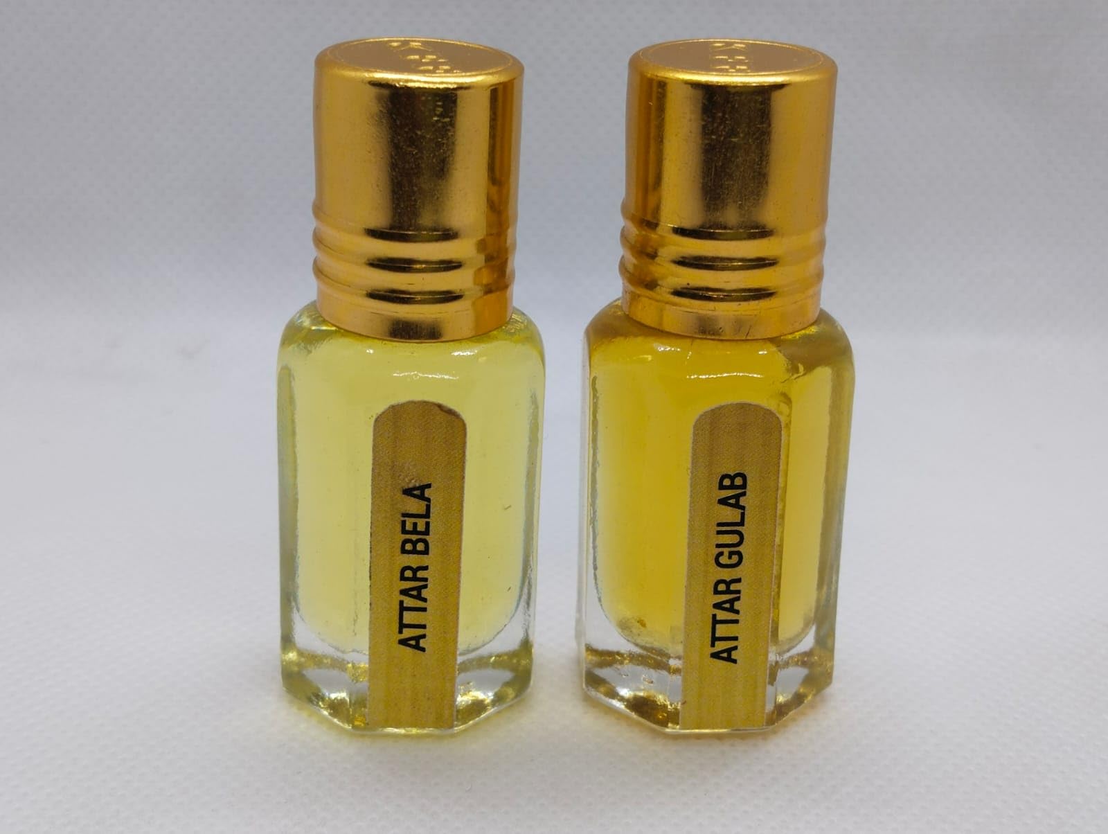 Attar Gulab & Bela Combo (Rose & Jasmine Perfume Oil) - Pure Natural Fragrance for Aromatherapy, Meditation & Spiritual Practices
