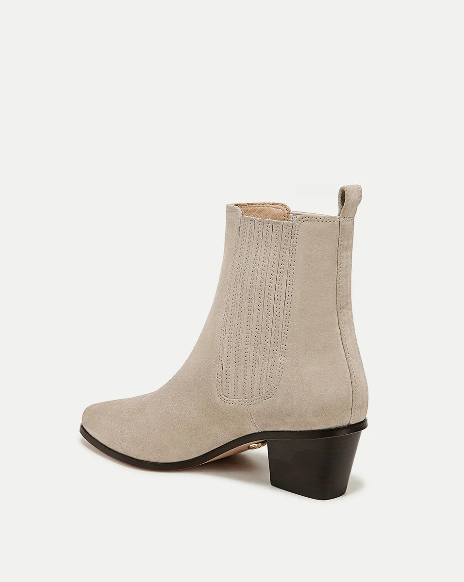 Alina Suede Bootie Women's Ankle Boots - Ecru Color, Comfortable & Stylish for Fall & Winter Fashion, Perfect for Office, Dating & Casual Outfits