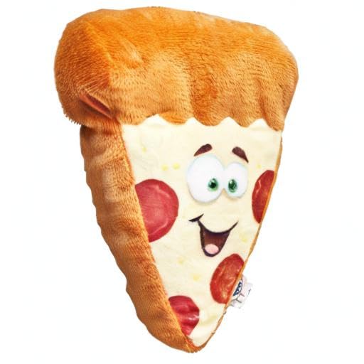 SPOT Fun Food Pizza 6.5 Inch Soft Plush Dog Toy - Cute & Durable Chew Toy for Small & Medium Dogs - Perfect for Playtime, Training & Cuddling