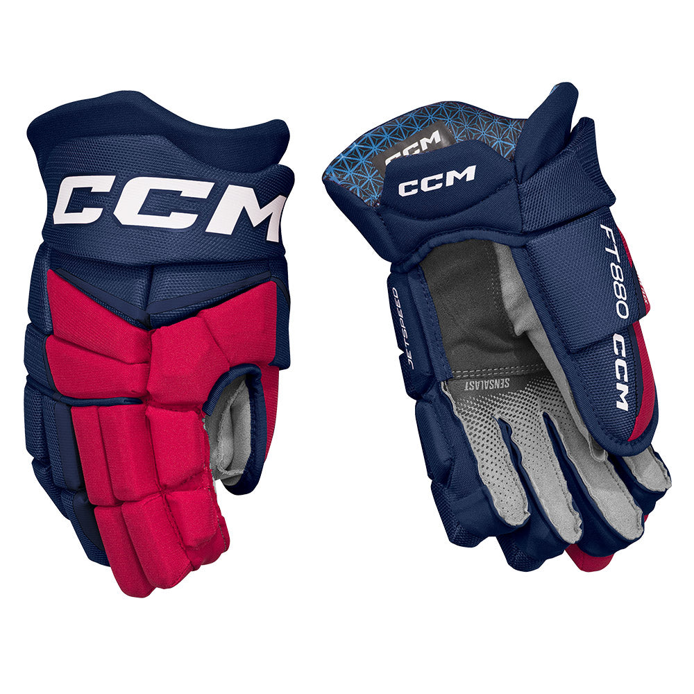 CCM Jetspeed FT880 Junior Ice Hockey Gloves - Youth Protective Hockey Gear for Practice & Games - Perfect for Ice Rink & Street Hockey Training