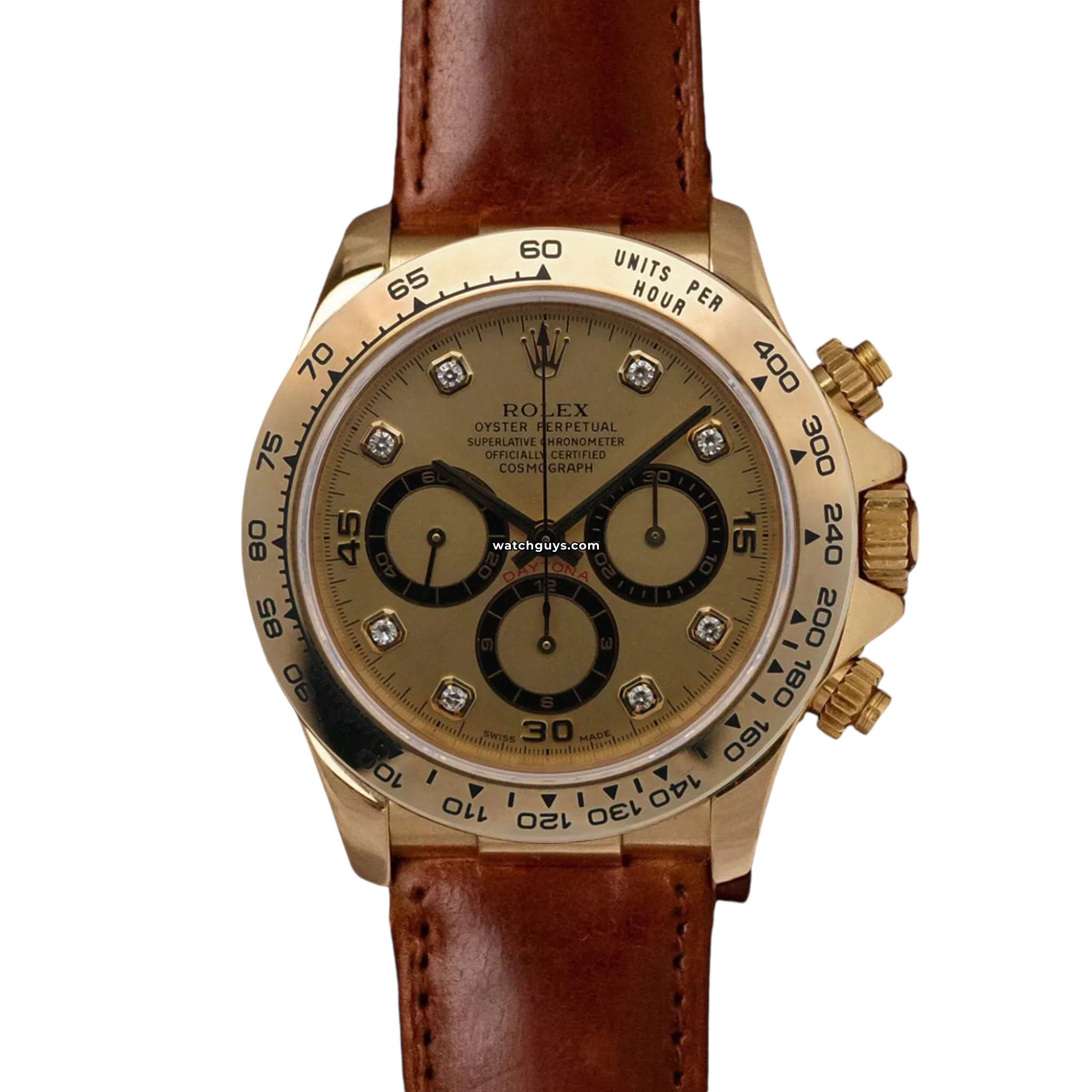 Rolex Daytona 16518 Champagne Diamond Watch - Luxury Men's Automatic Chronograph Timepiece for Business, Gifting & Special Occasions