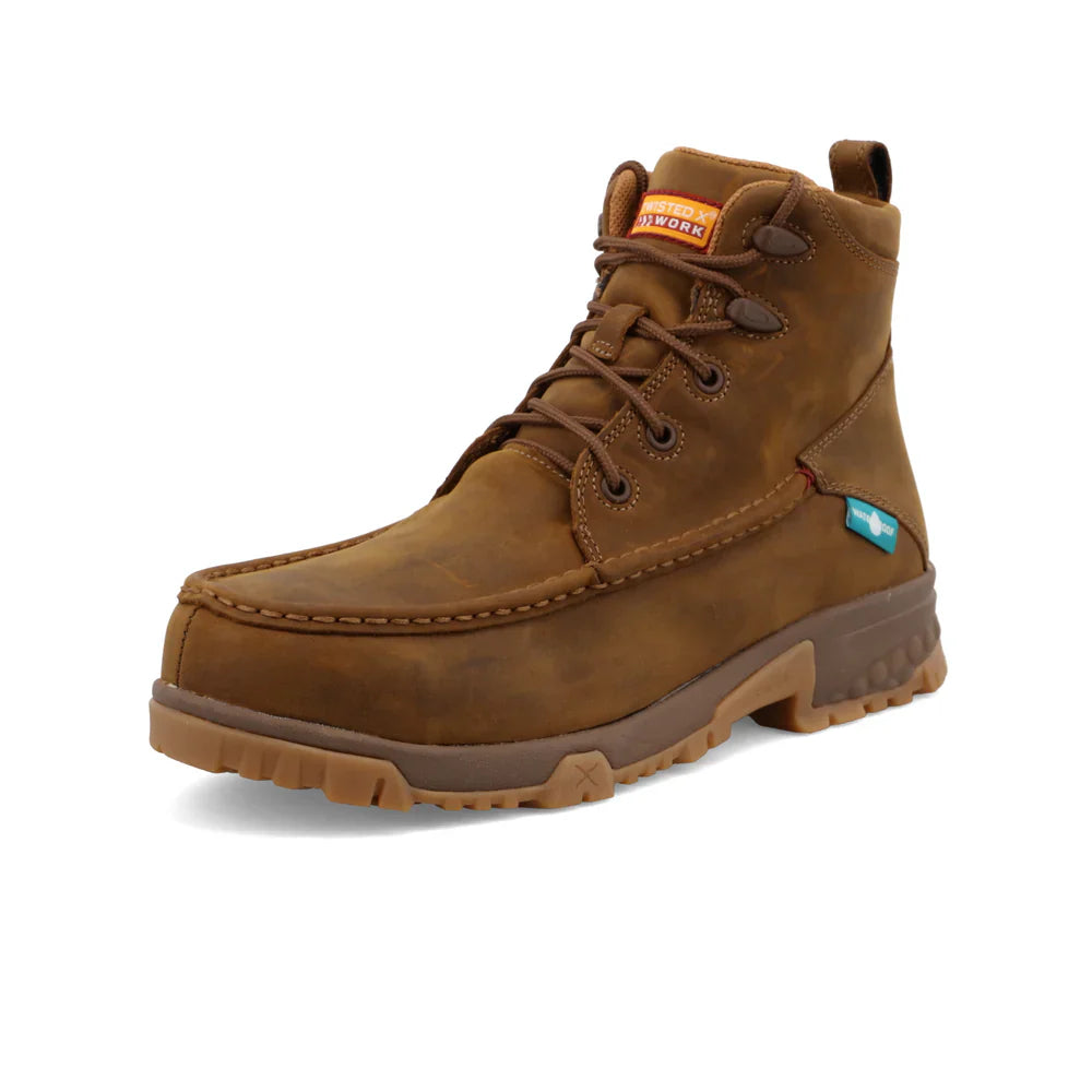 Men's 6-Inch Steel Toe Work Boots - Waterproof & Slip Resistant Safety Shoes for Construction, Landscaping & Outdoor Work