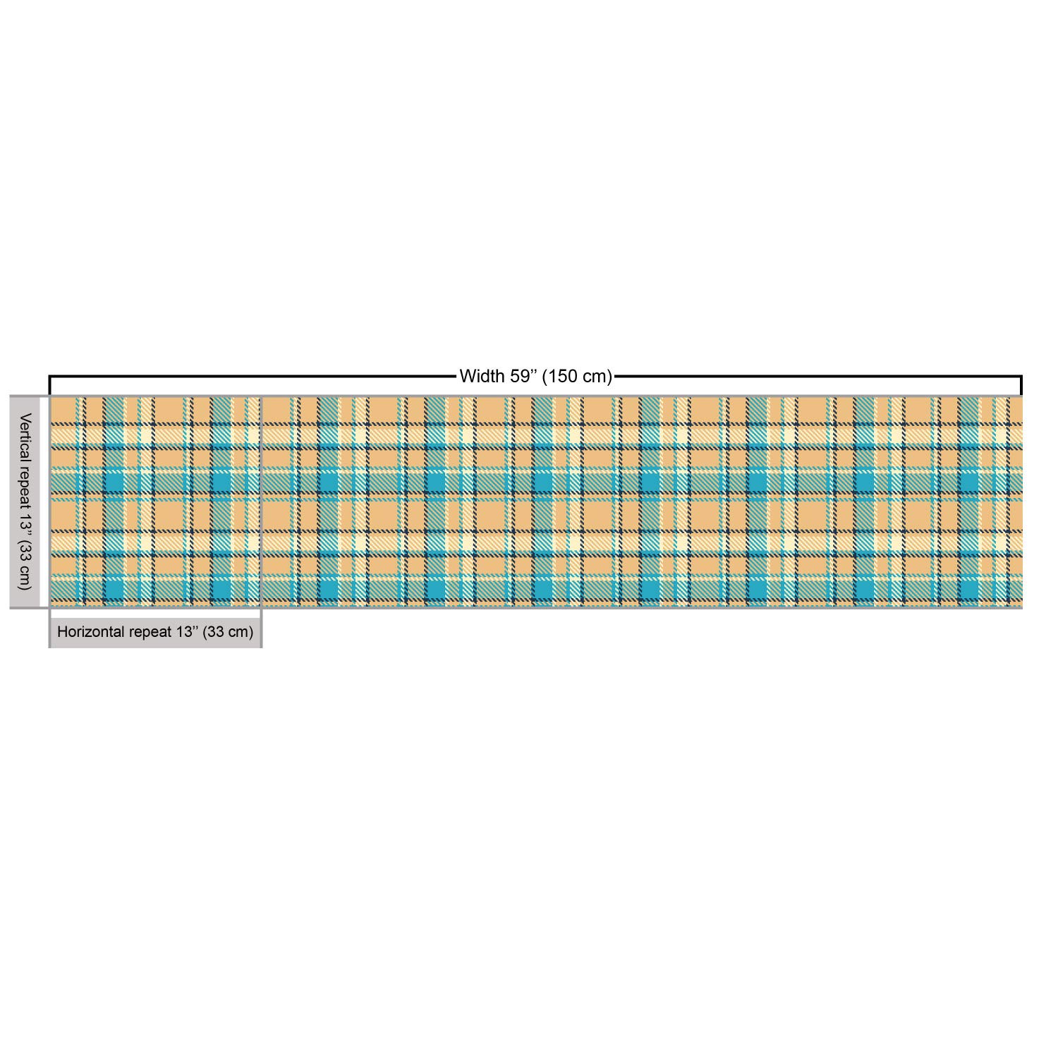 Ambesonne Checkered Fabric by The Yard - Celtic Inspired Zigzag Pattern Upholstery & Home Decor Fabric, 10 Yards, Cream Pale Blue - Perfect for Sofa Covers, Curtains, Pillows & DIY Craft Projects