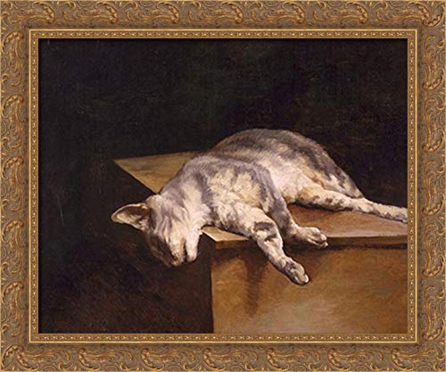 Dead Cat 24x20 Gold Ornate Wood Framed Canvas Art Print by Theodore Gericault - Vintage Home Decor for Living Room, Bedroom & Office Wall