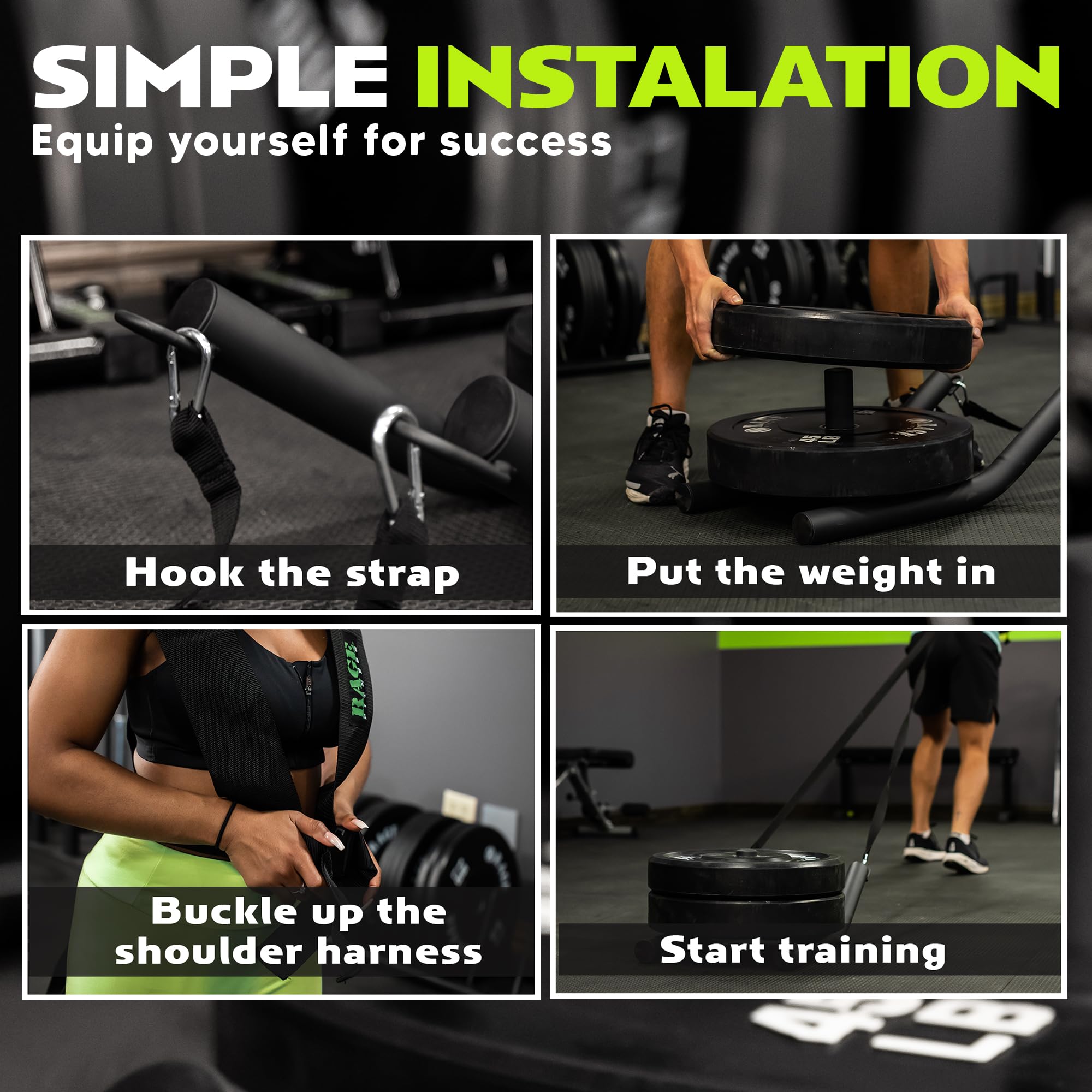 Best Weight Sled for Speed Training - Heavy Duty Pull Sled Workout Equipment for Strength & Athletic Performance - Fits Standard 2