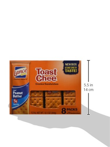 Lance Cracker Sandwiches On-The-Go Packs - Toast Chee with Peanut Butter - 1.5 oz (8 Count) - Perfect for School Lunches, Office Snacks & Road Trips