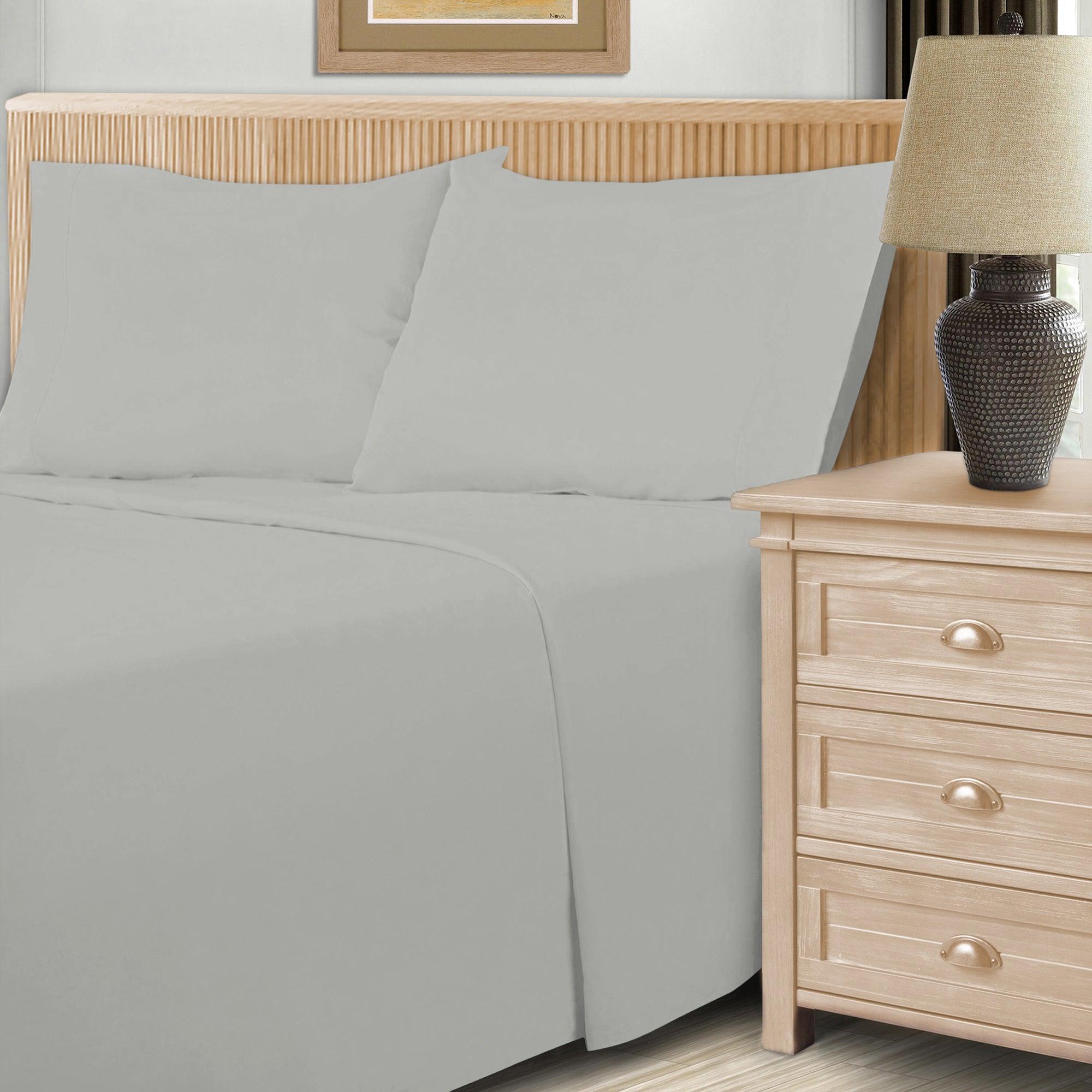 600 Thread Count Cotton Blend Solid Deep Pocket Sheet Set - Ultra Soft & Breathable Bed Sheets for Queen & King Size Beds - Perfect for Luxury Bedroom & Hotel Use