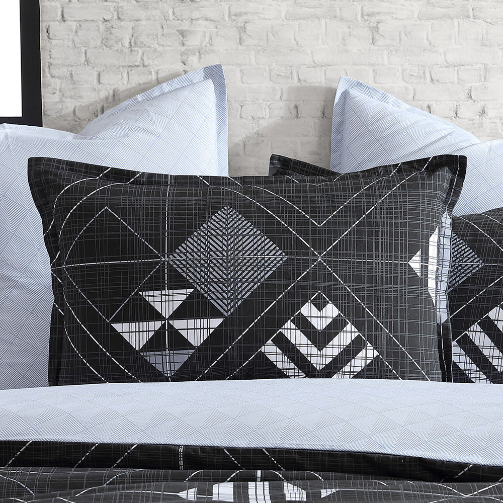 Gibson Black Quilt Cover Set - Soft & Breathable Single Bedding Set for Cozy Sleep | Perfect for Guest Rooms, Dorms & Small Spaces